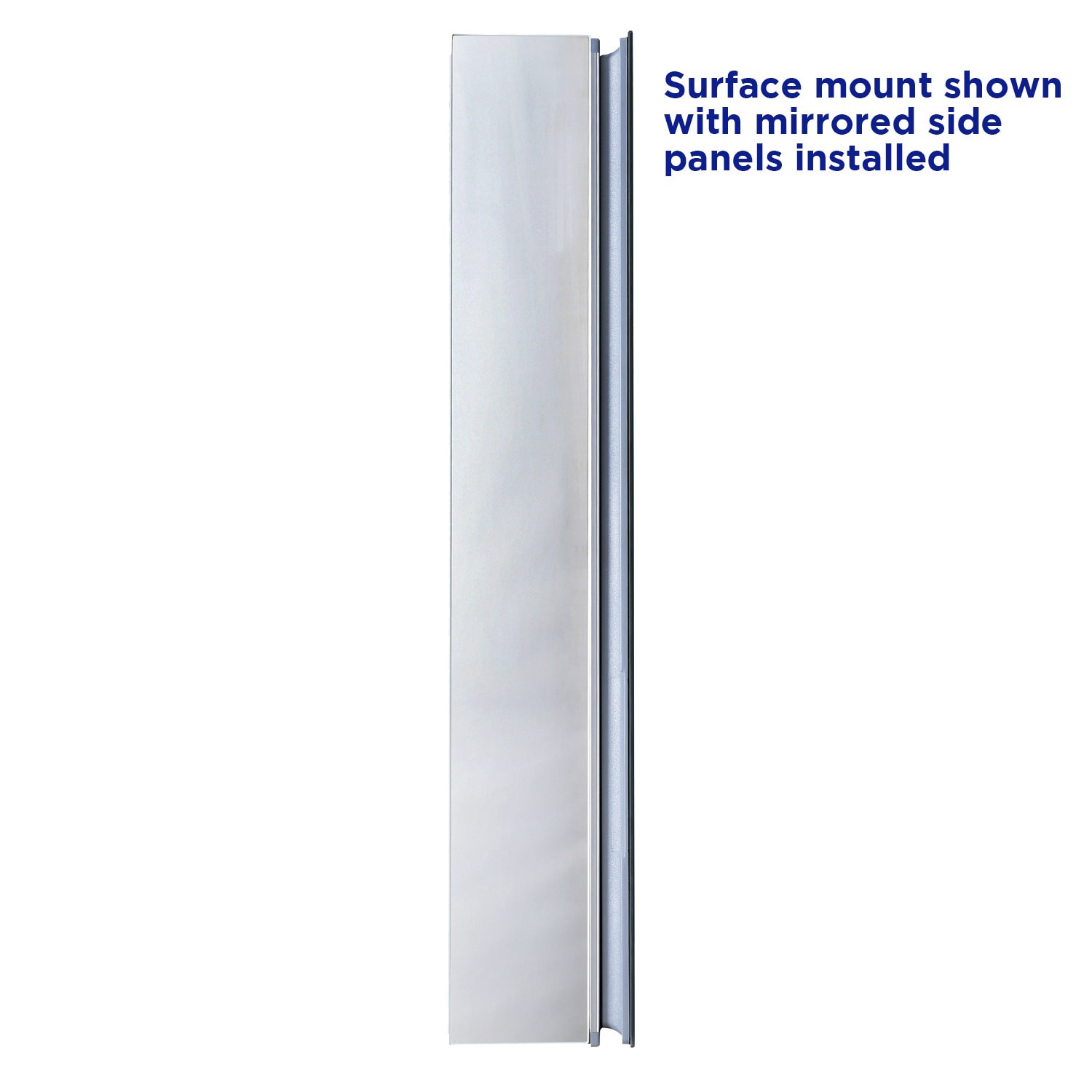 slide 6 of 6, allen + roth 20-in x 26-in Fog Free Surface/Recessed Mount Silver Mirrored Square Soft Close Medicine Cabinet, 1 ct