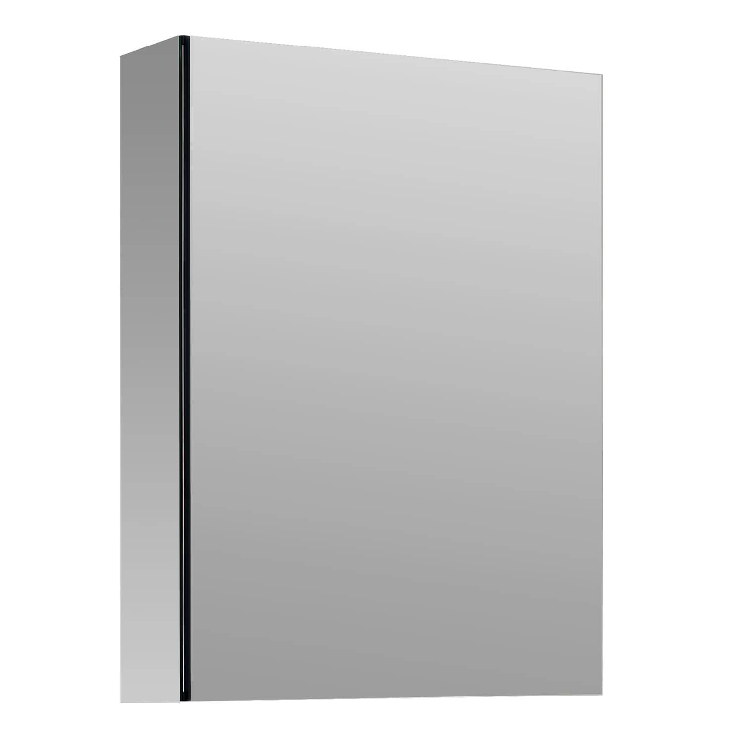 slide 1 of 6, allen + roth 20-in x 26-in Fog Free Surface/Recessed Mount Silver Mirrored Square Soft Close Medicine Cabinet, 1 ct