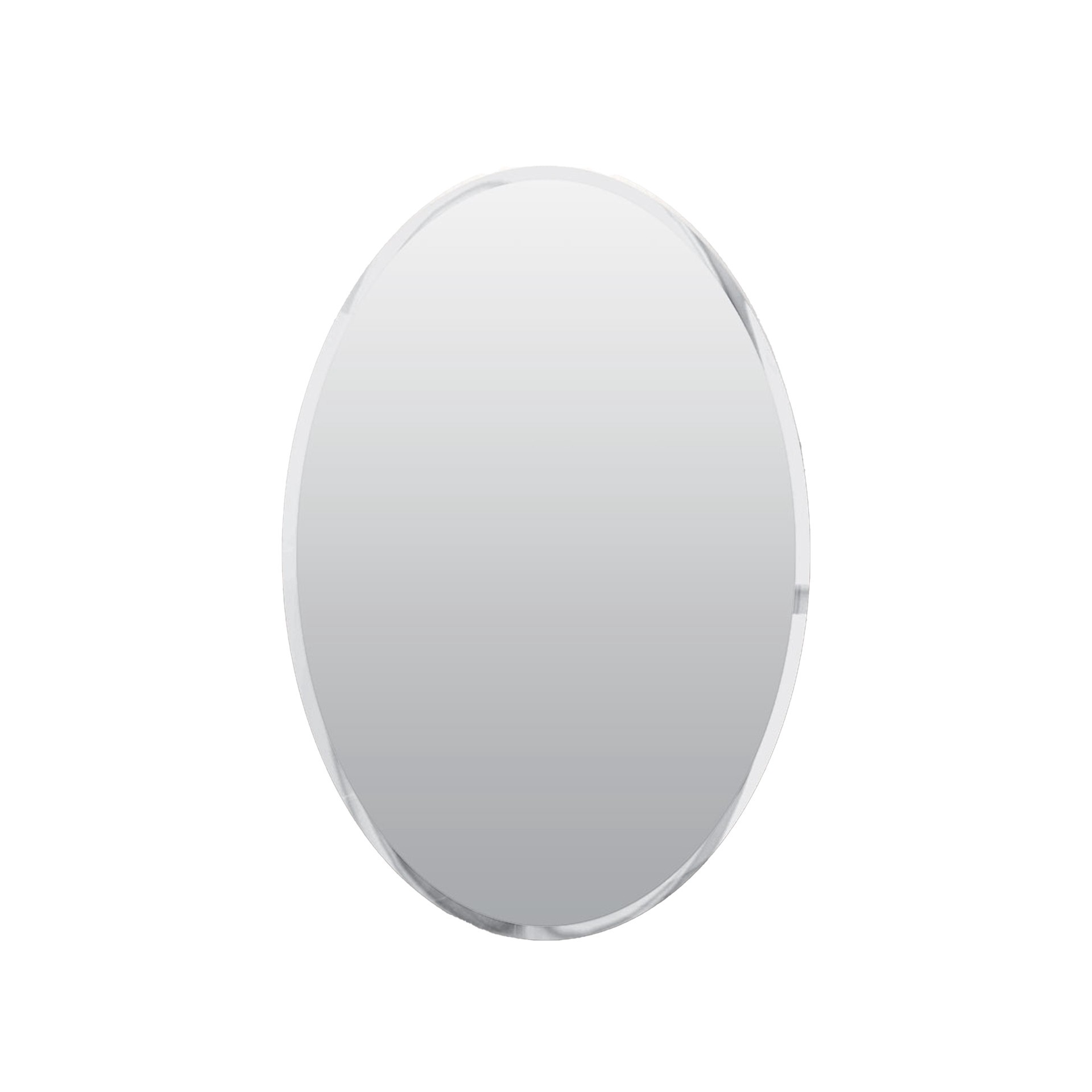 slide 1 of 6, allen + roth 21-in x 31-in Surface Mount Frameless Mirrored Oval Medicine Cabinet, 1 ct