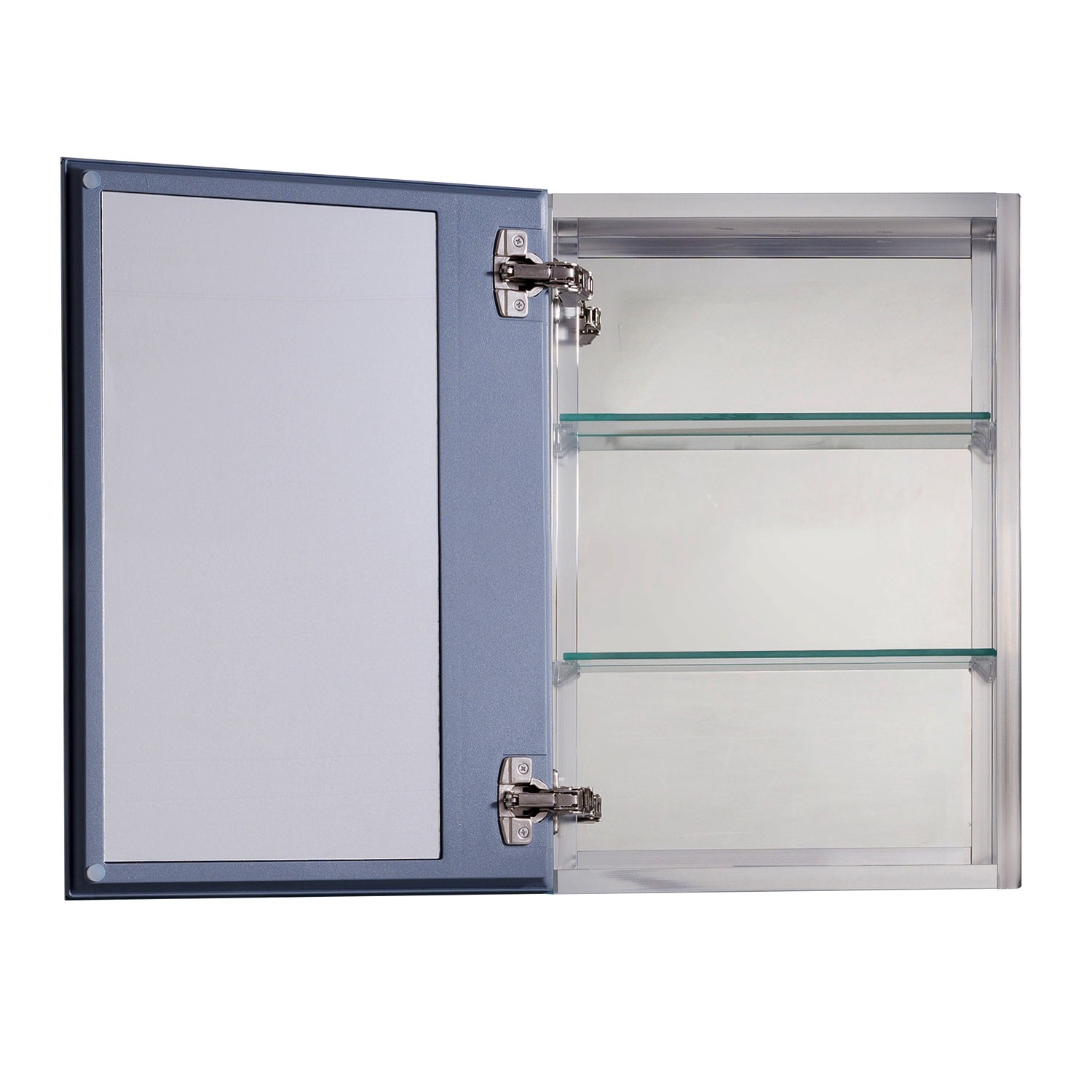 slide 2 of 6, allen + roth 16-in x 20-in Fog Free Surface/Recessed Mount Silver Mirrored Square Soft Close Medicine Cabinet, 1 ct