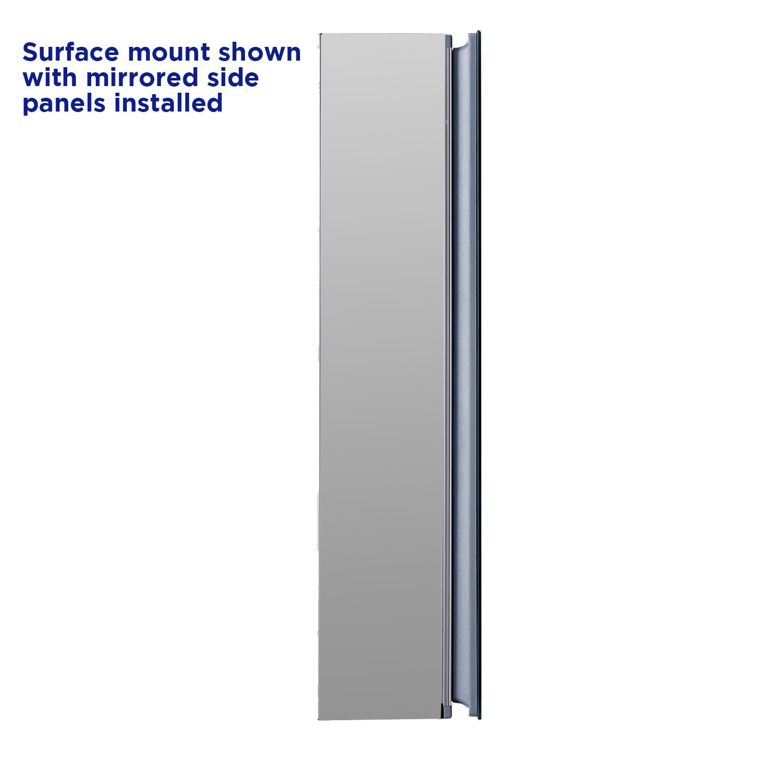 slide 6 of 6, allen + roth 16-in x 20-in Fog Free Surface/Recessed Mount Silver Mirrored Square Soft Close Medicine Cabinet, 1 ct
