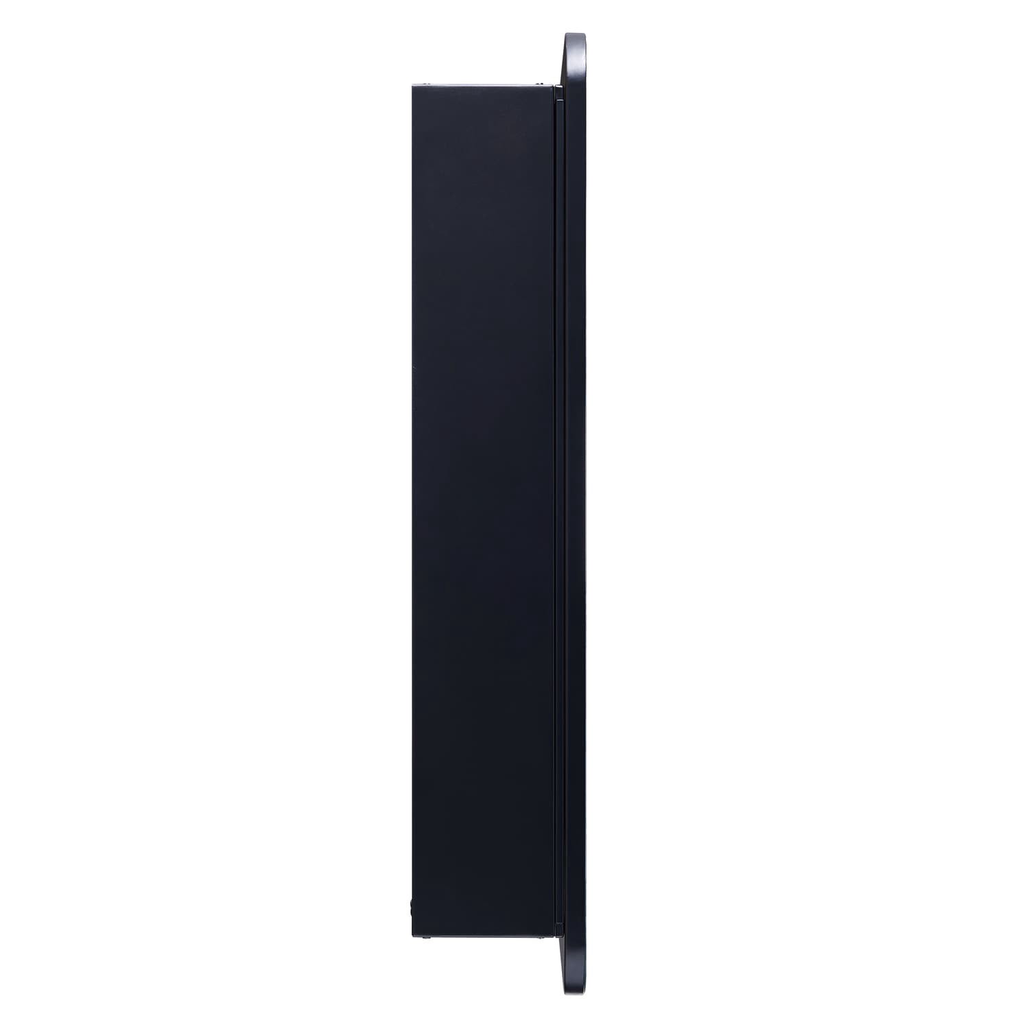 slide 6 of 6, allen + roth 20-in x 26-in Surface/Recessed Mount Matte Black Mirrored Square Soft Close Medicine Cabinet, 1 ct