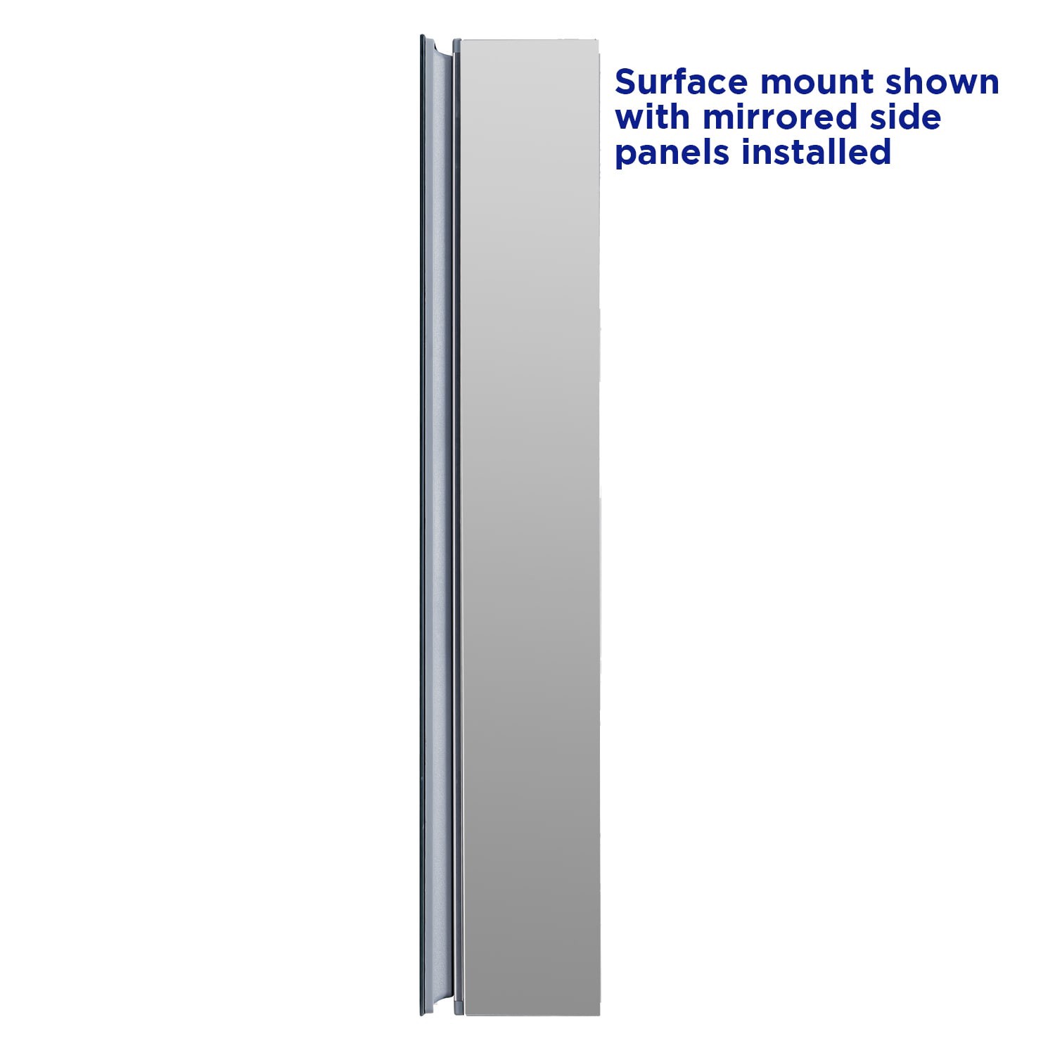 slide 4 of 6, allen + roth 15-in x 26-in Fog Free Surface/Recessed Mount Silver Mirrored Square Soft Close Medicine Cabinet, 1 ct