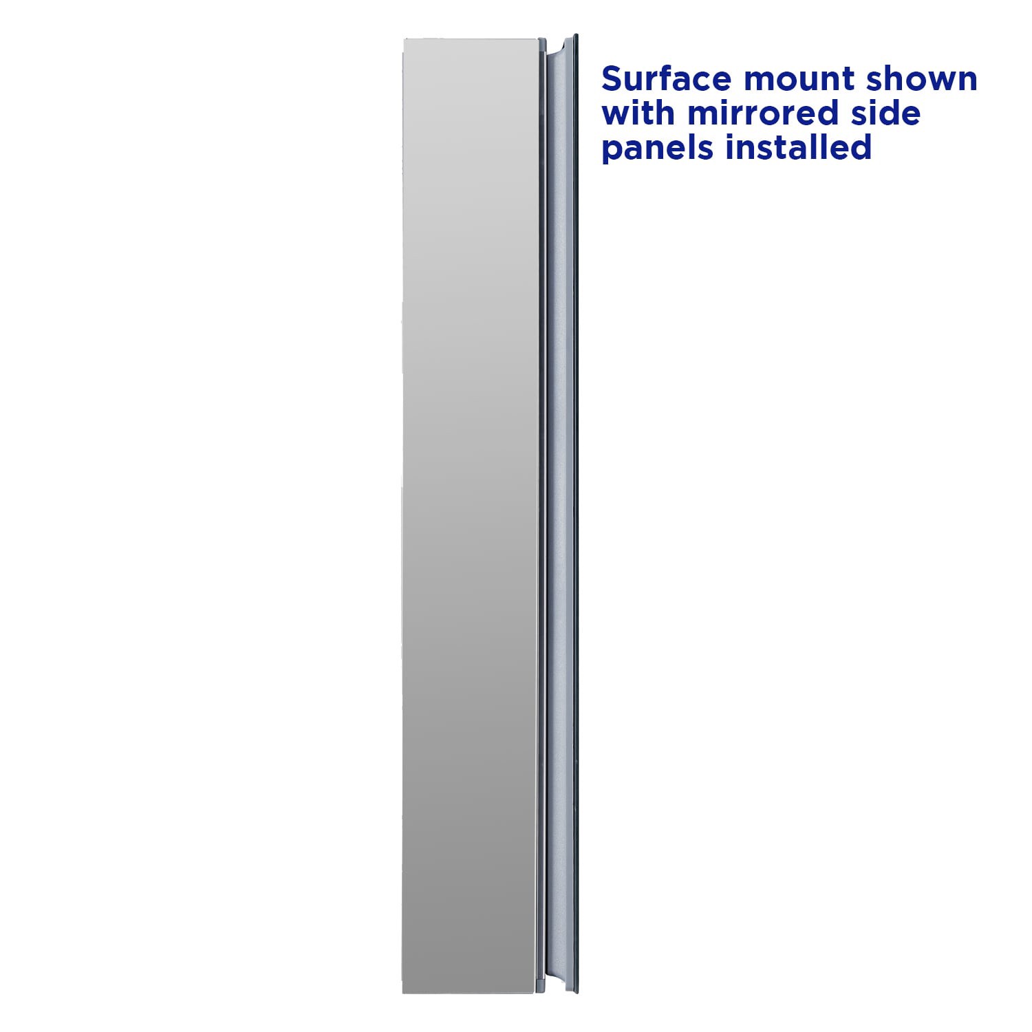 slide 5 of 6, allen + roth 15-in x 26-in Fog Free Surface/Recessed Mount Silver Mirrored Square Soft Close Medicine Cabinet, 1 ct