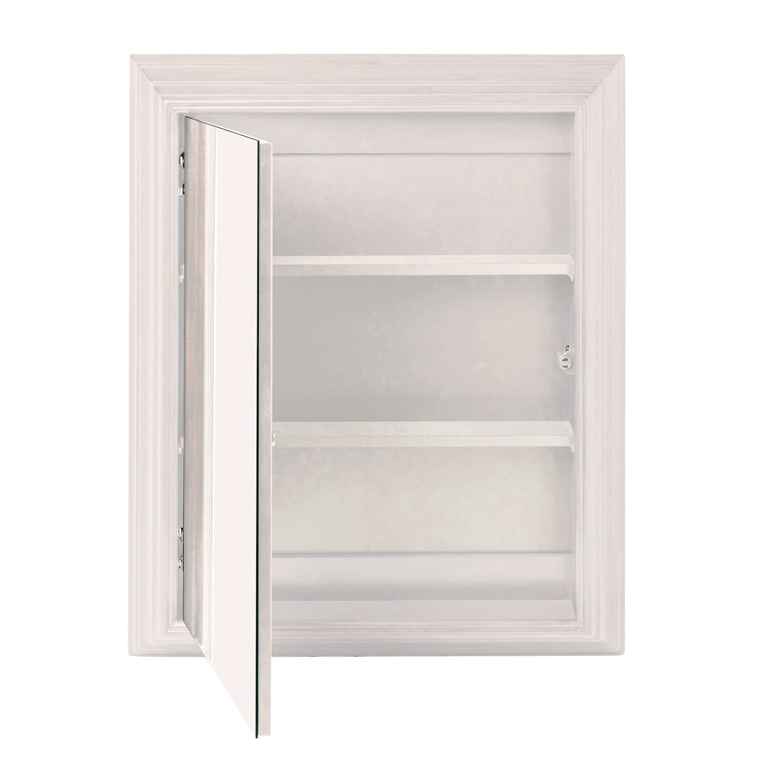 slide 2 of 6, allen + roth 22.5-in x 27.5-in Fog Free Surface Mount White Mirrored Square Soft Close Medicine Cabinet, 1 ct
