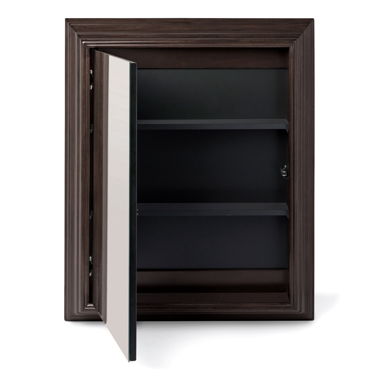 slide 2 of 6, allen + roth 22.5-in x 27.5-in Fog Free Surface Mount Espresso Mirrored Square Soft Close Medicine Cabinet, 1 ct