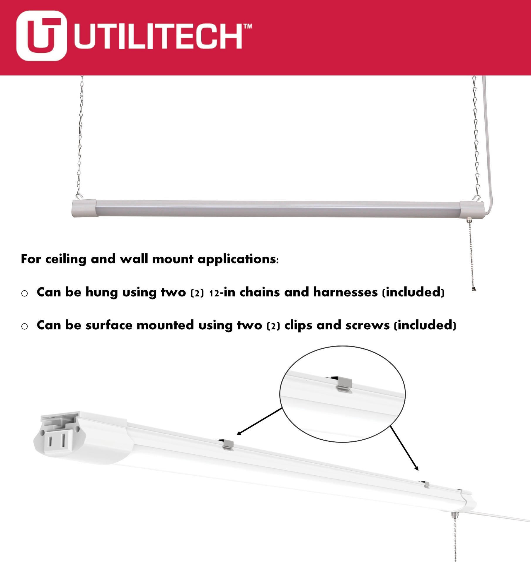 slide 6 of 6, Utilitech 3-ft 3000 Lumens White Cool White LED Linear Garage Shop Light, 1 ct