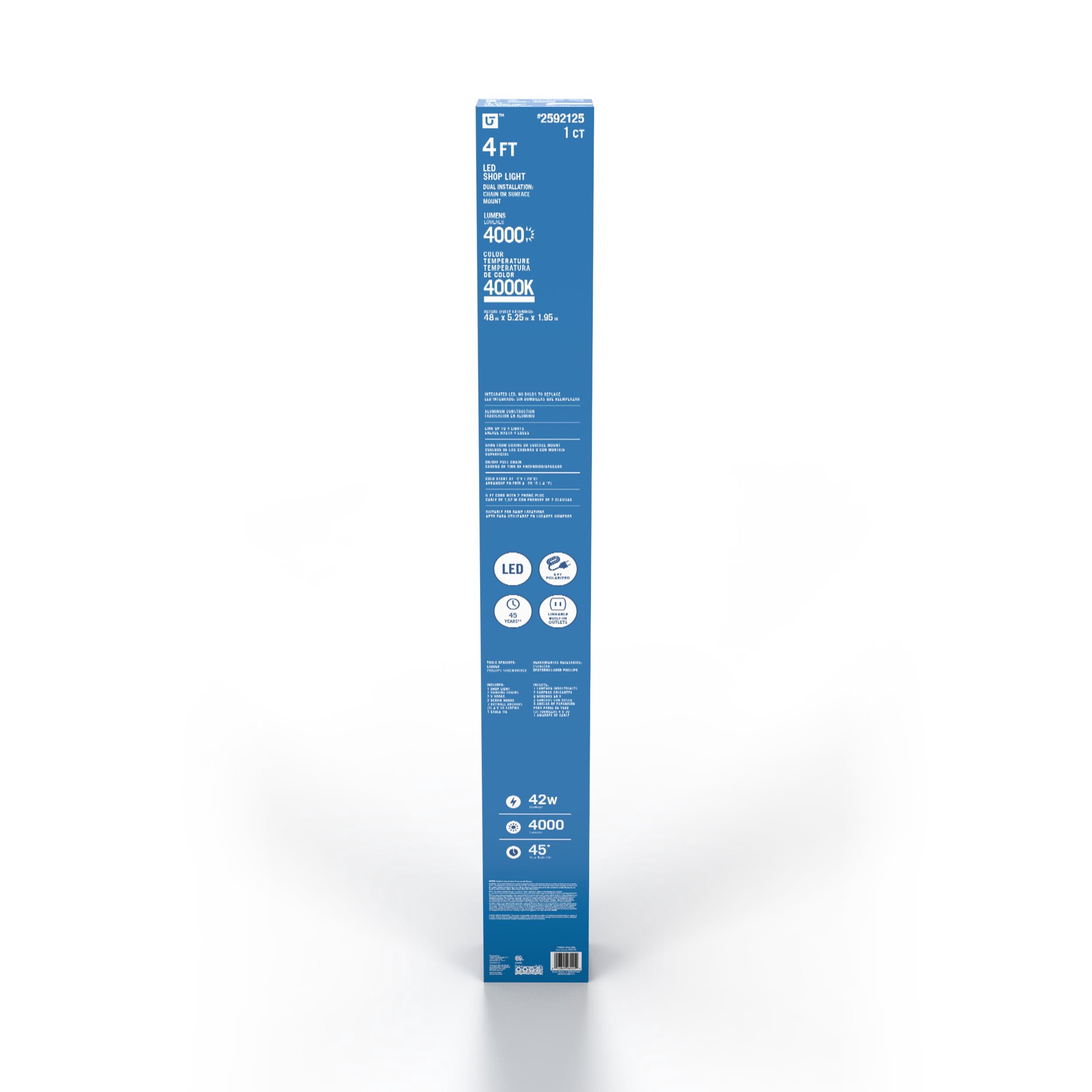 slide 6 of 6, Utilitech 4-ft 4000 Lumens White Cool White LED Flush mount Garage Shop Light, 1 ct