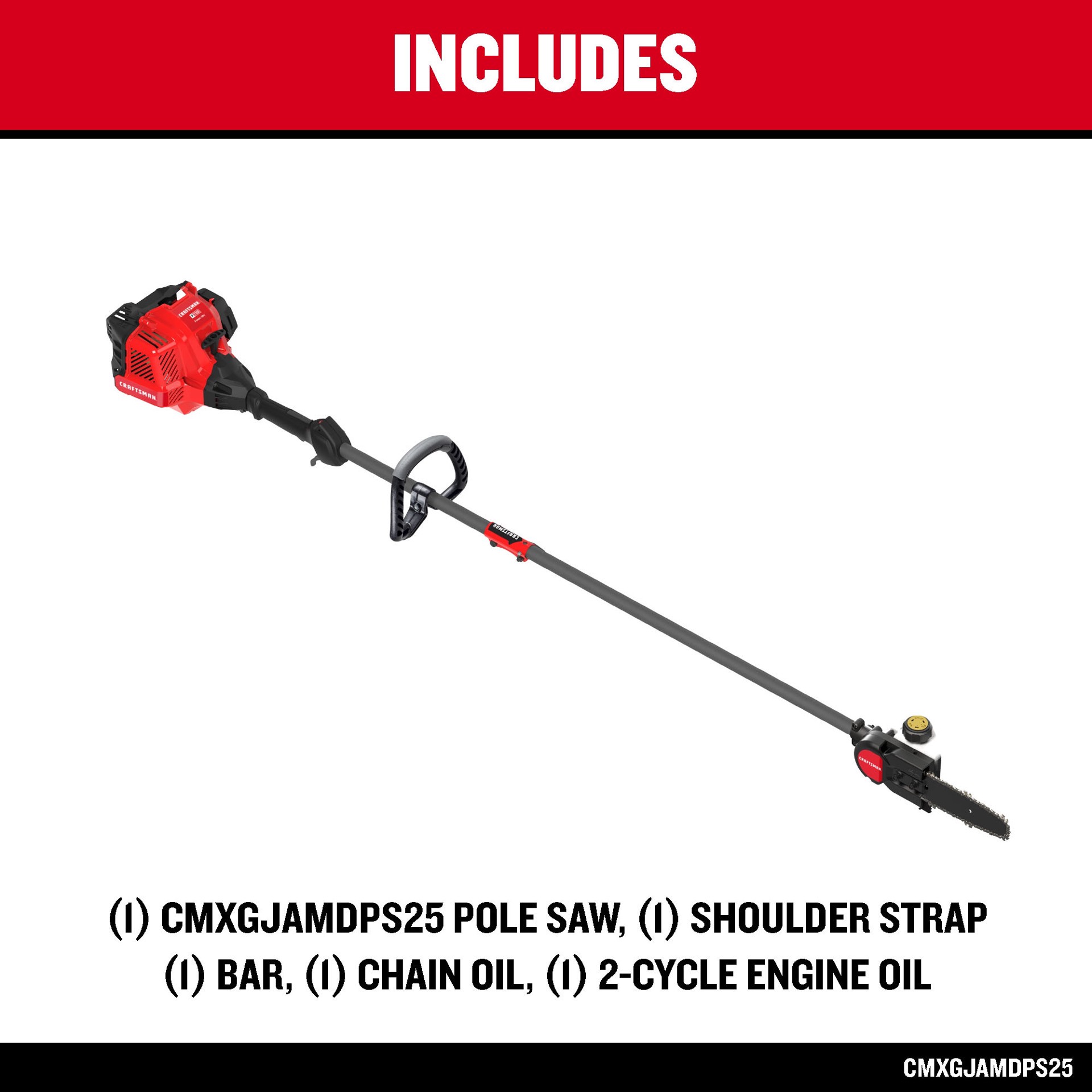 slide 2 of 6, CRAFTSMAN P2100 10-in 25-cc 2-cycle Gas Pole Saw, 1 ct