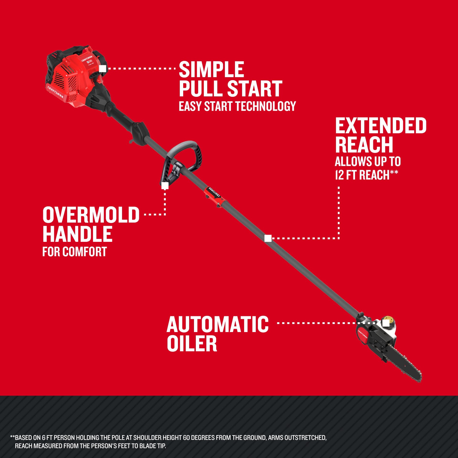 slide 3 of 6, CRAFTSMAN P2100 10-in 25-cc 2-cycle Gas Pole Saw, 1 ct