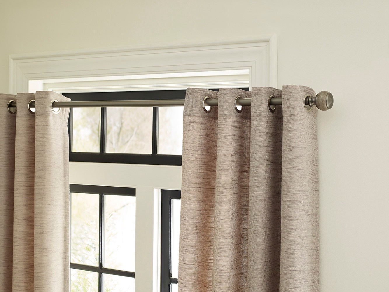 slide 5 of 6, allen + roth 84-in Taupe Room darkening Grommet Single curtain panel, 1 ct