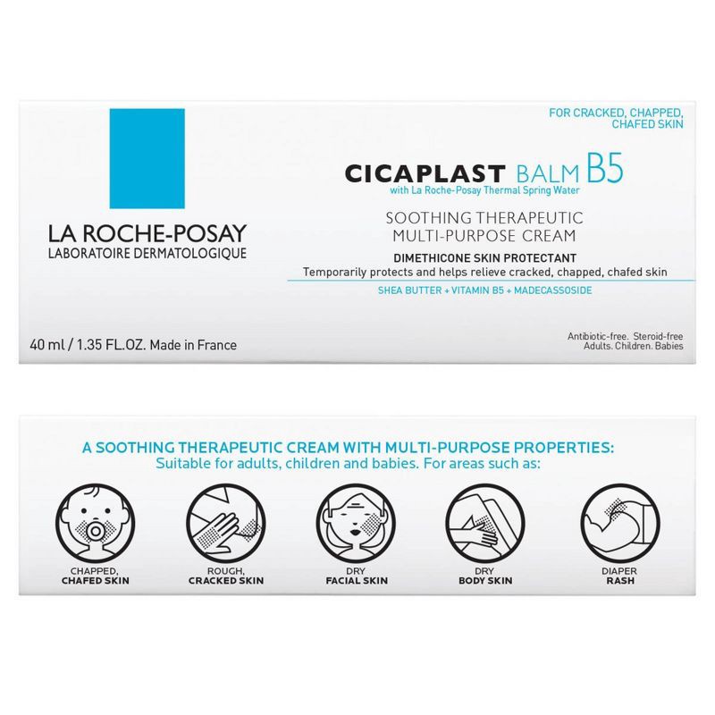 La Roche Posay Cicaplast Balm Vitamin B5 Soothing Therapeutic Cream For Dry  Skin And Irritated Skin - Unscented - 1.35oz : Target