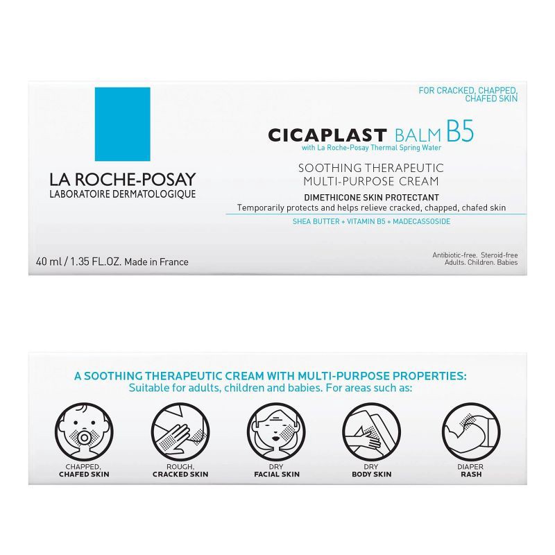 slide 6 of 9, La Roche Posay Cicaplast Balm Vitamin B5 Soothing Therapeutic Cream for Dry Skin and Irritated Skin - Unscented - 1.35oz, 1.35 oz