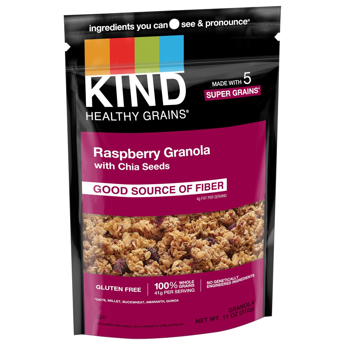 slide 8 of 9, KIND Healthy Grains Clusters, Raspberry with Chia Seeds, 11 oz