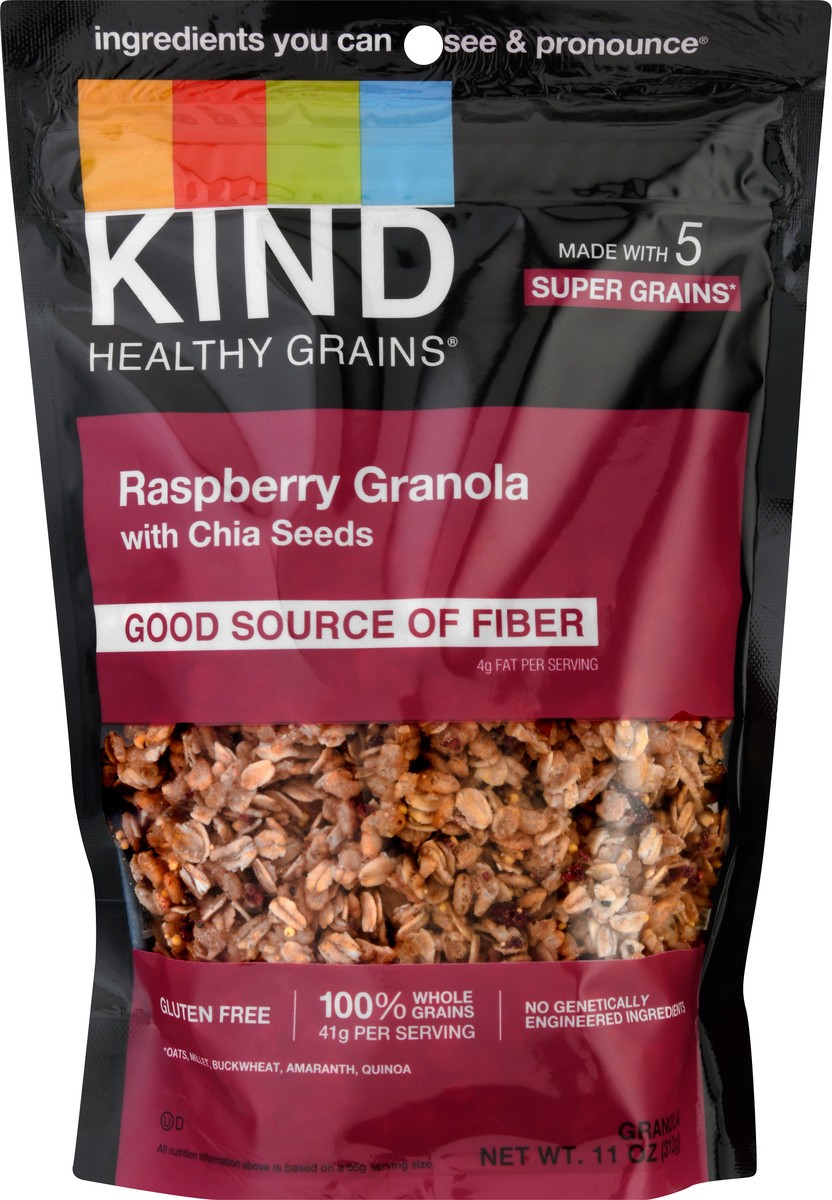 slide 4 of 9, KIND Healthy Grains Clusters, Raspberry with Chia Seeds, 11 oz