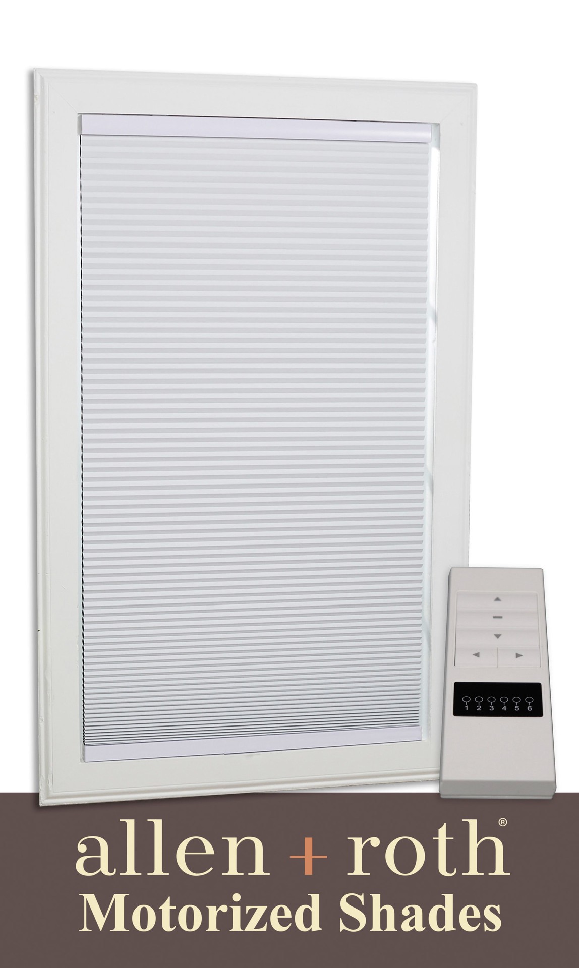slide 1 of 6, allen + roth 27-in x 72-in White Room Darkening Blackout Cordless Motorized Cellular Shade, 1 ct