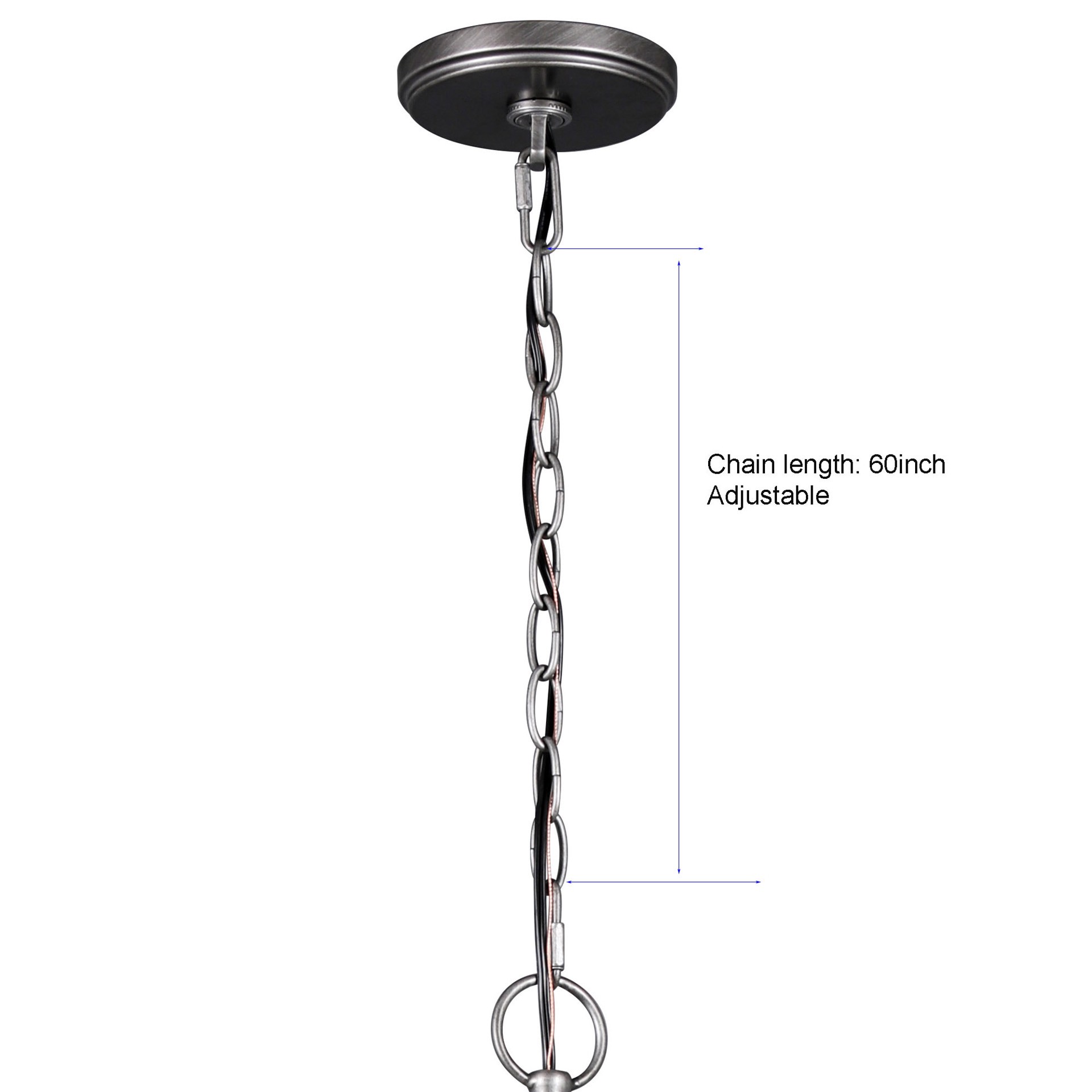 slide 6 of 6, allen + roth Aubrey 1 -Light Matte Black Farmhouse Cage For Use in Bedrooms, Dining Rooms, Foyers, Kitchens, Living Rooms Chandelier, 1 ct