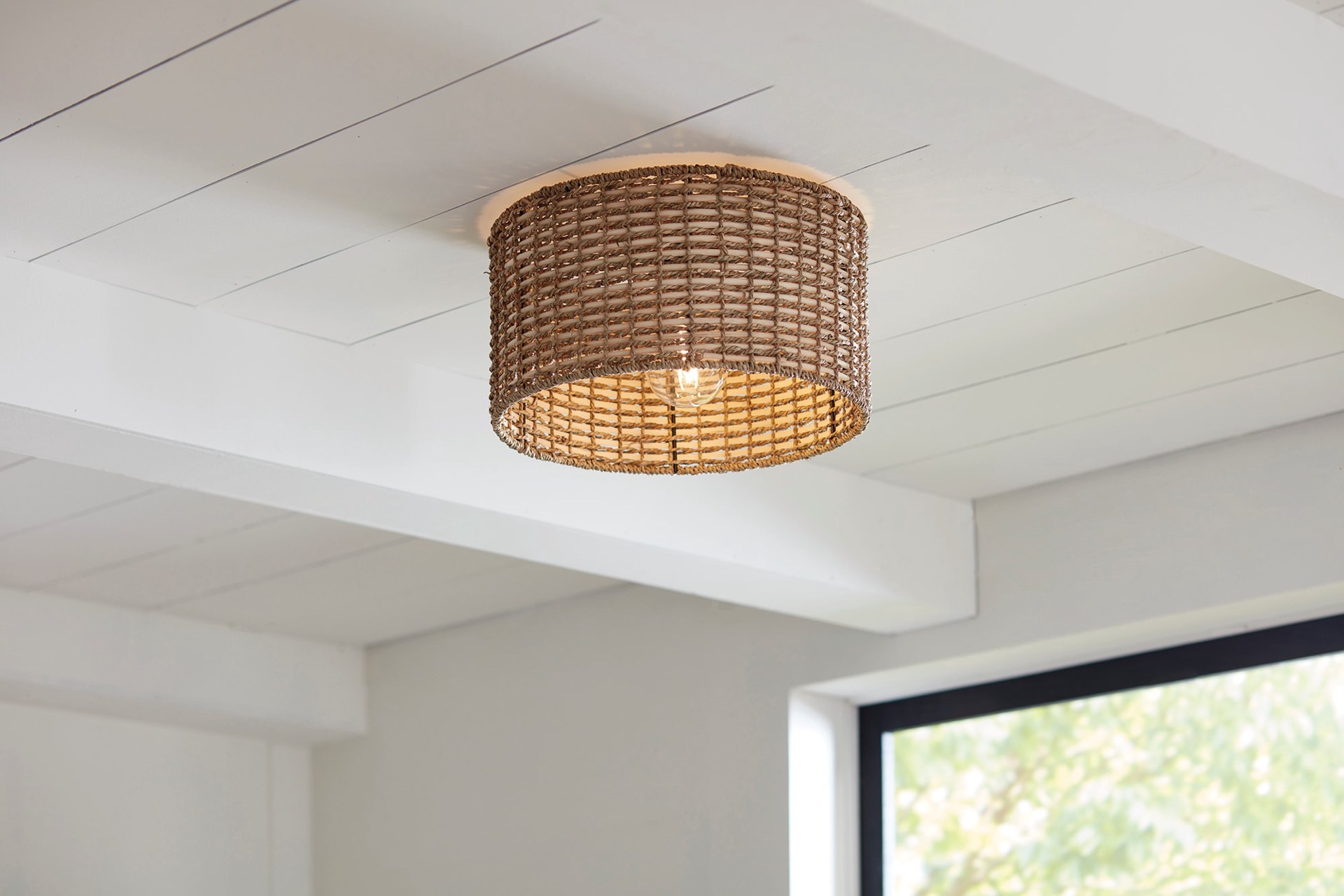 slide 3 of 6, allen + roth Adara 1 -Light 13.625-in Matte Black Flush Mount Light, 1 ct