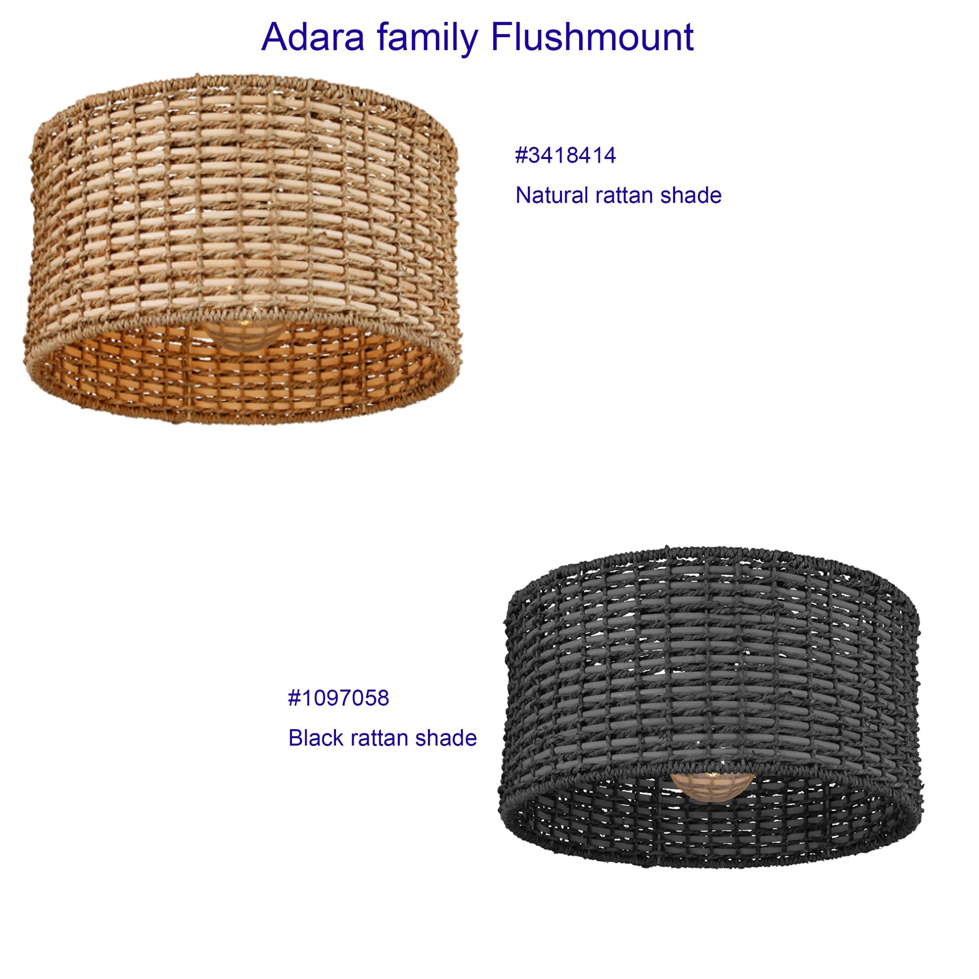 slide 6 of 6, allen + roth Adara 1 -Light 13.625-in Matte Black Flush Mount Light, 1 ct