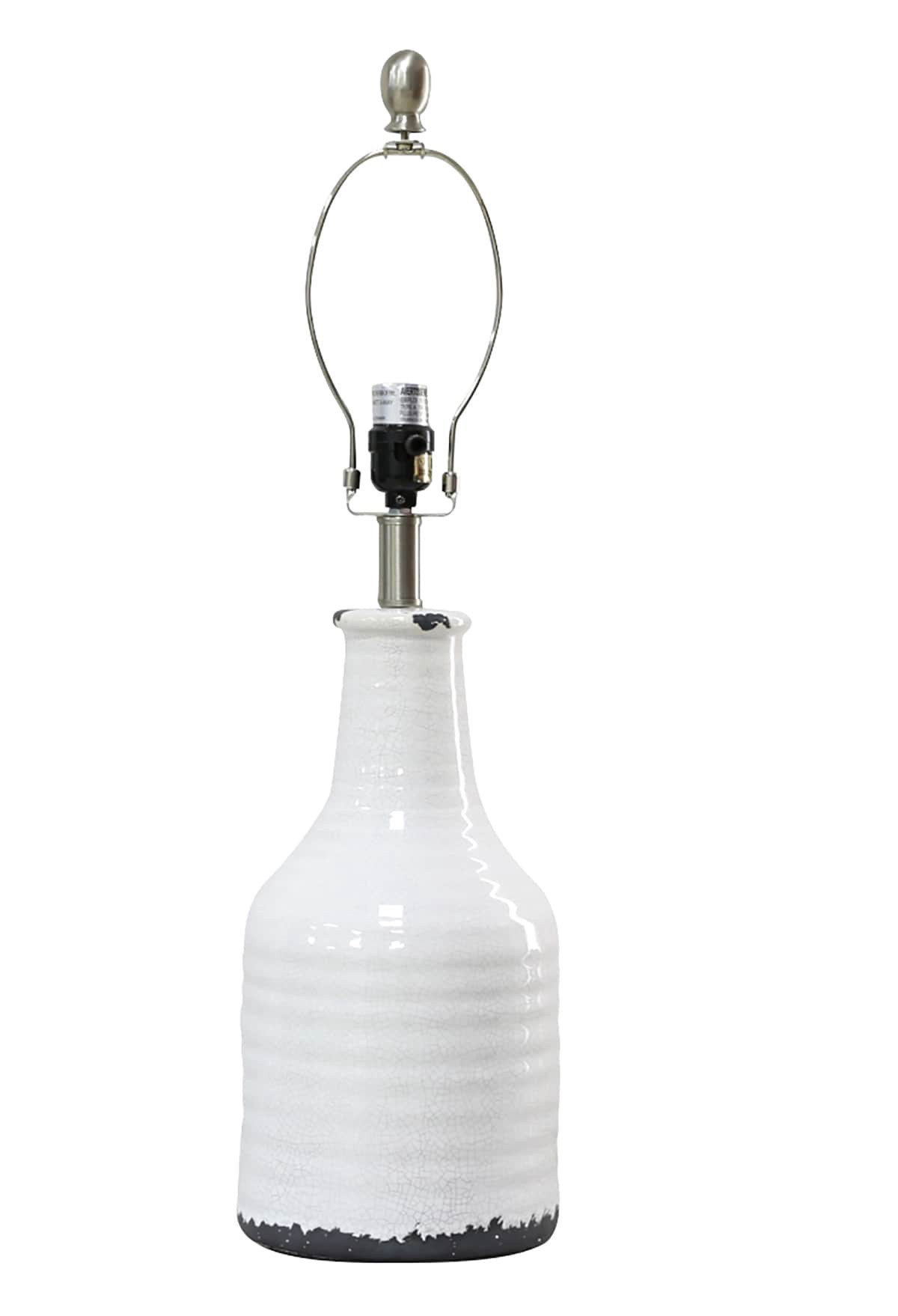 slide 1 of 2, allen + roth Midway 26-in White Plug-in 3-way Ceramic Lamp Base, 1 ct