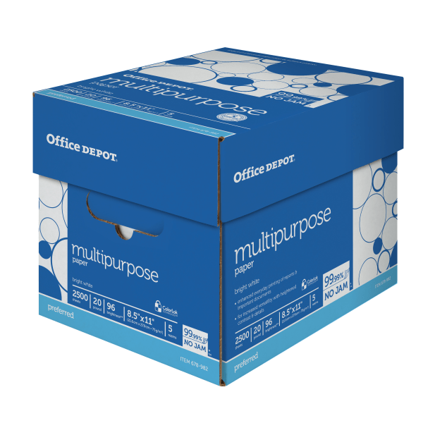 slide 6 of 10, Office Depot Multi-Use Paper, Letter Size, 96 (U.S.) Brightness, 5 ct