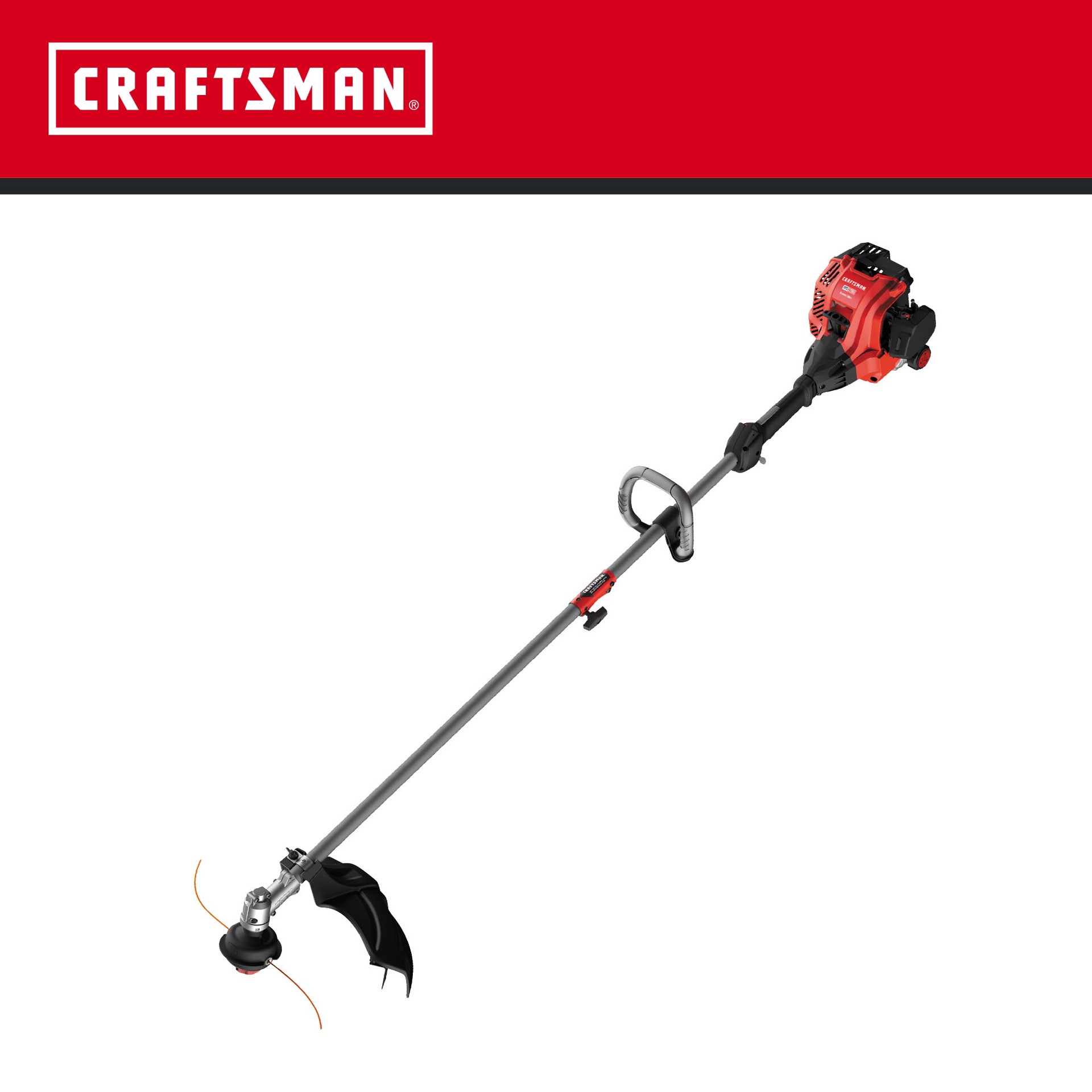 slide 3 of 6, CRAFTSMAN WS2200 25-cc 2-cycle 17-in Straight Shaft Attachment Capable Gas String Trimmer, 1 ct