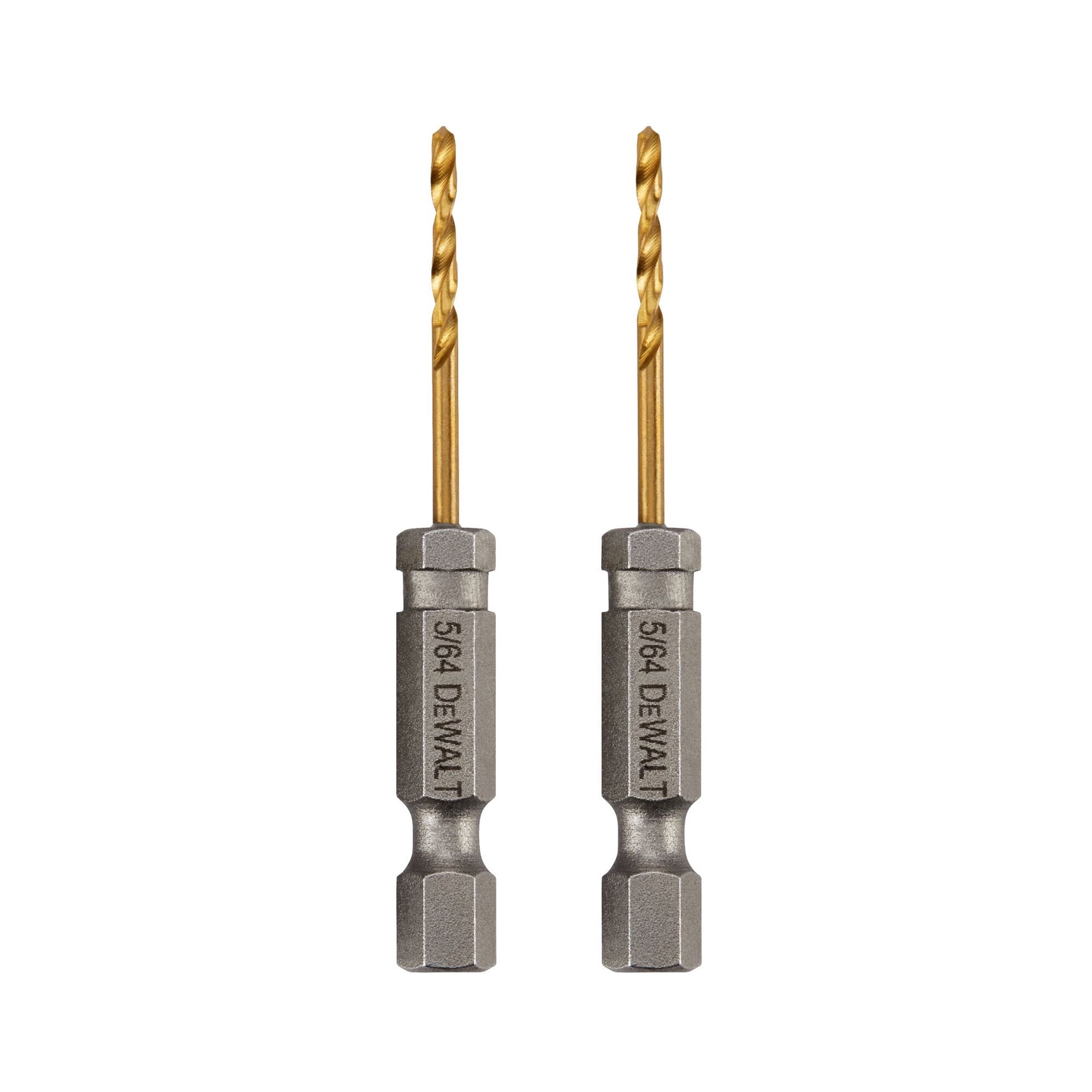 slide 2 of 6, DEWALT 2 -Piece 5/64-in x 2-3/8-in Titanium nitride coated HSS Jobber length Twist Drill Bit, 1 ct