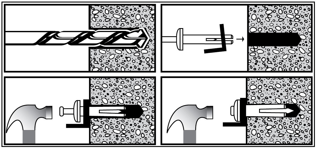 slide 4 of 6, Cobra 273-lb 1/4-in x 1-1/2-in Nail-Drive Anchors 50-Pack, 1 ct