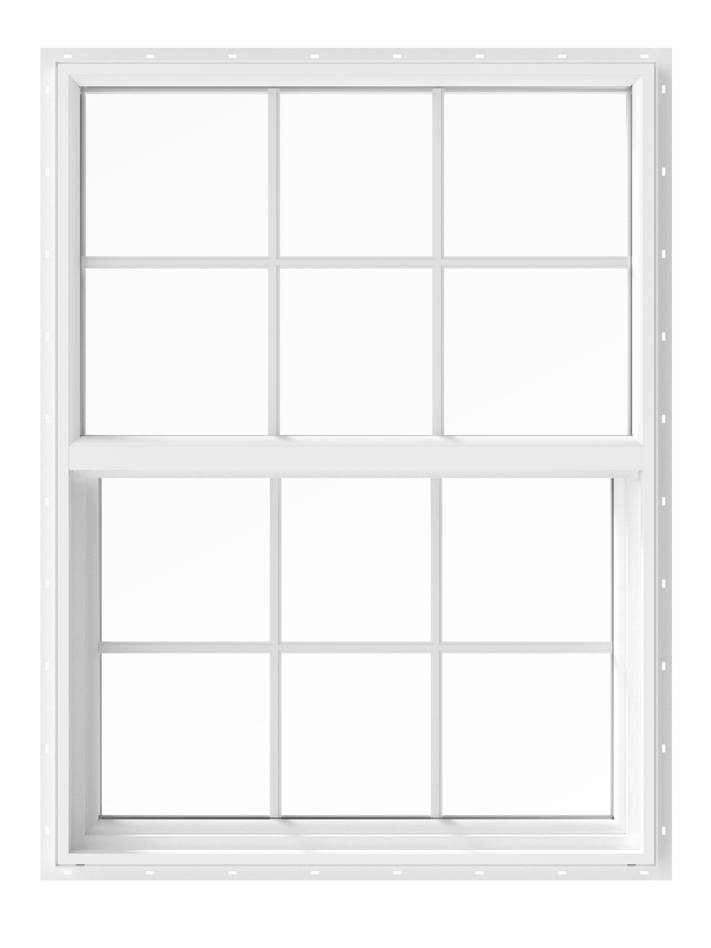 slide 4 of 6, Pella 150 Series New Construction White Vinyl Dual-pane Single Hung Window with Grids Half Screen Included, 1 ct