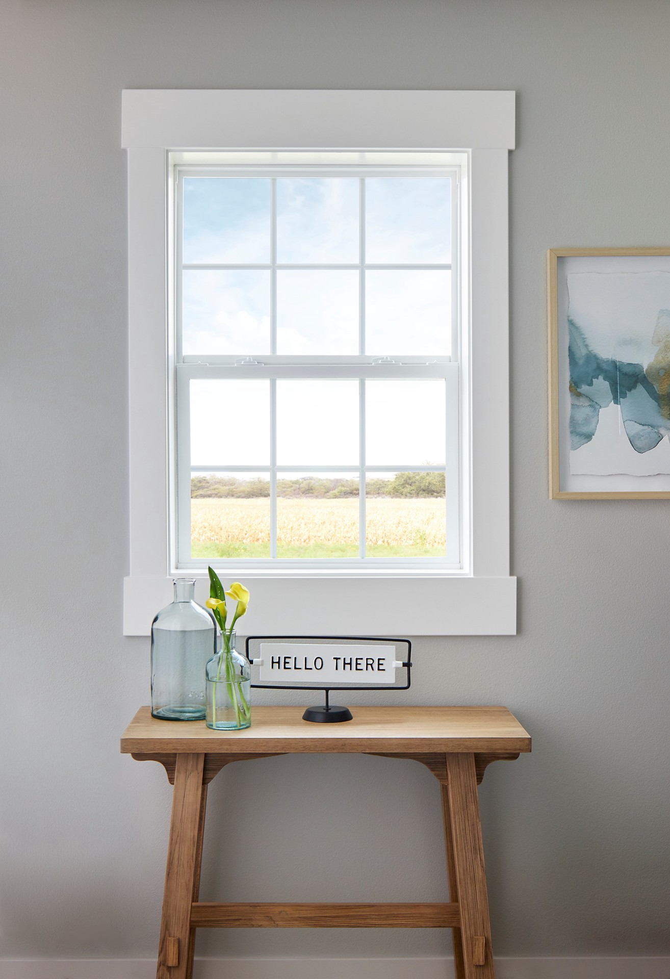 slide 5 of 6, Pella 150 Series New Construction White Vinyl Dual-pane Single Hung Window with Grids Half Screen Included, 1 ct