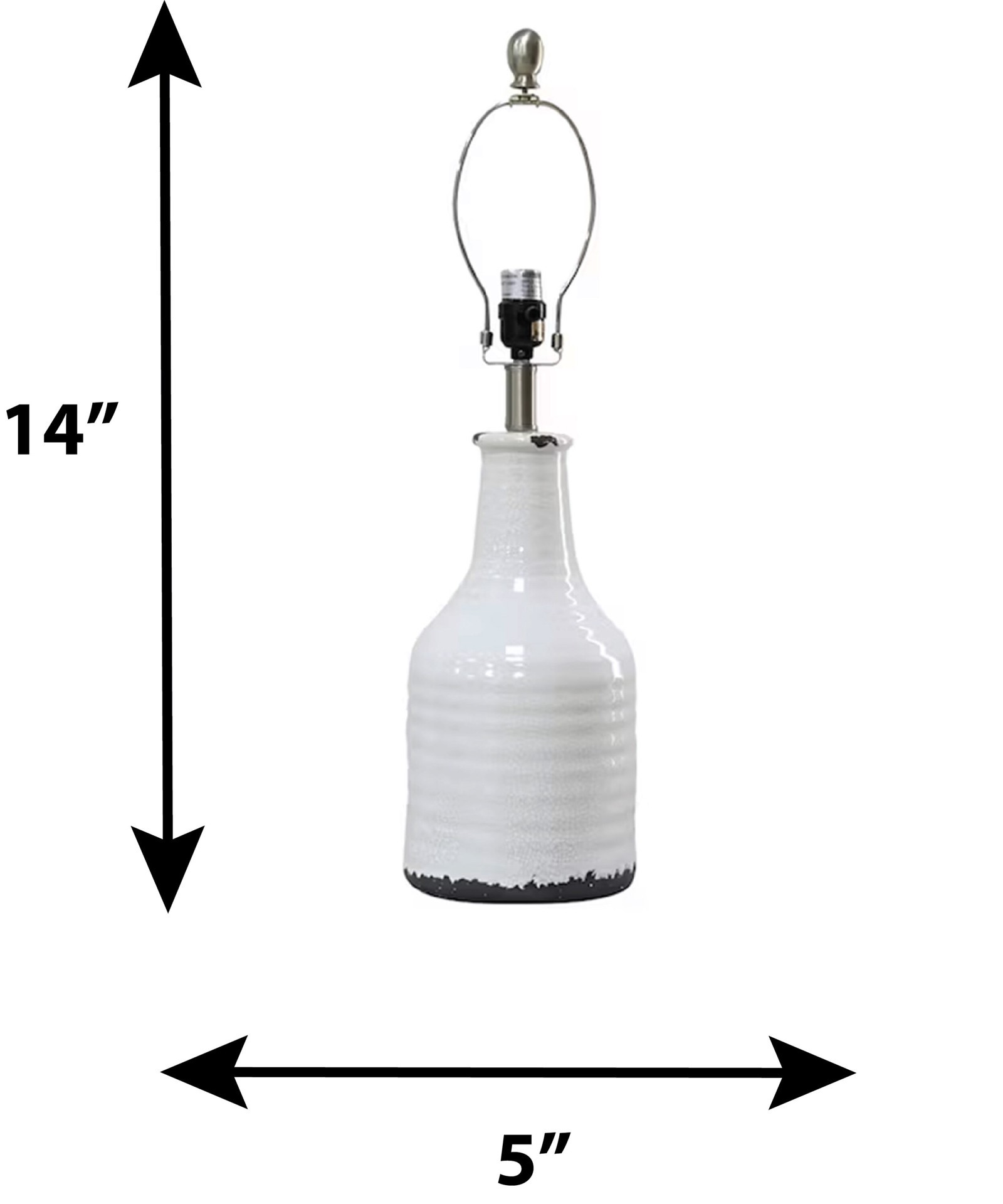 slide 2 of 2, allen + roth Bluffton 14-in White Plug-in Ceramic Lamp Base, 1 ct