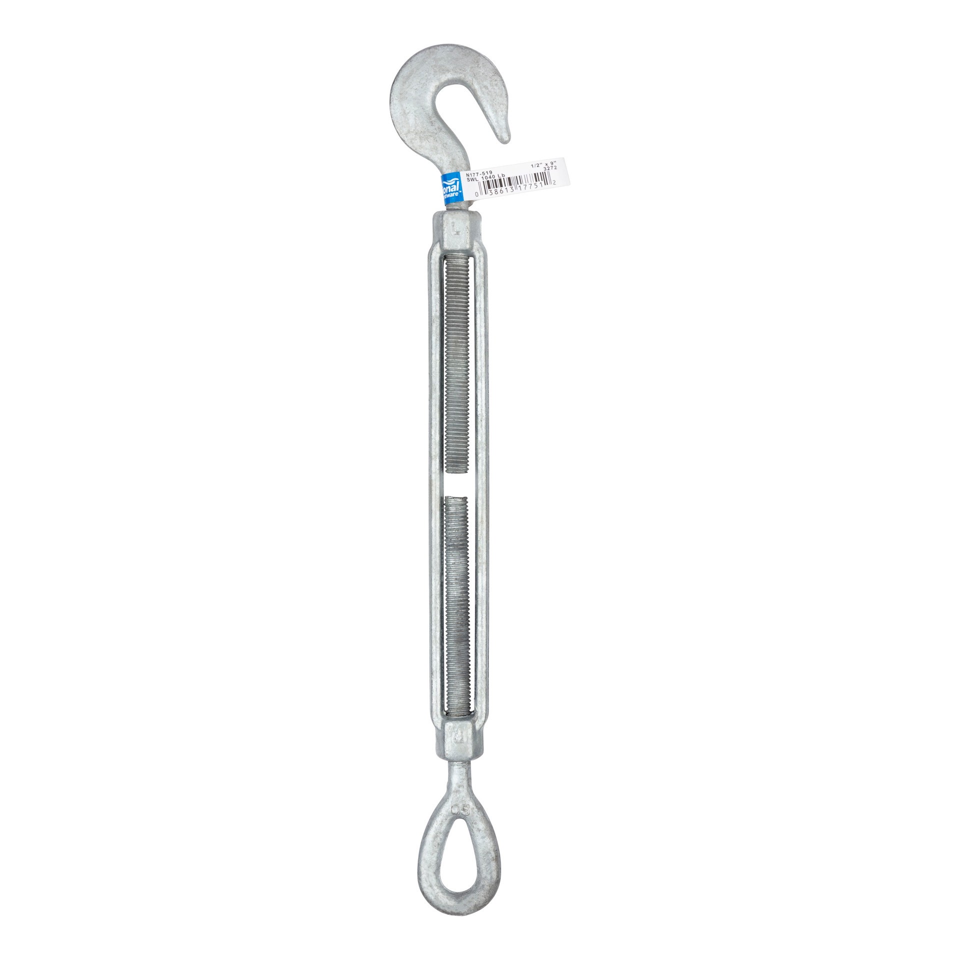 slide 3 of 4, National Hardware 1/2-in x 9-in Steel Hook and eye Turnbuckle, 1 ct