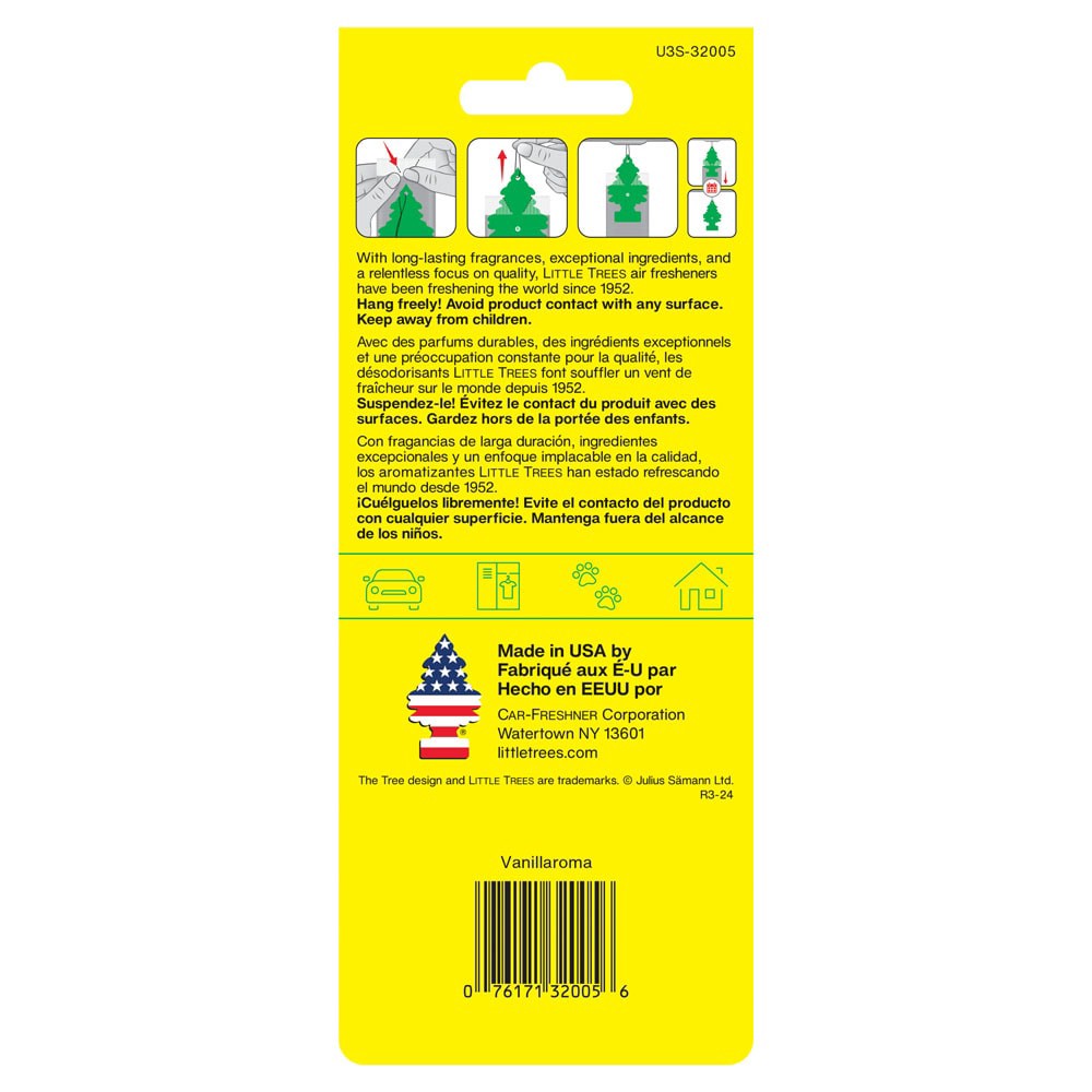 slide 4 of 5, LITTLE TREES 3 -Count Vanillaroma Dispenser Air Freshener 3 -Pack, 1 ct