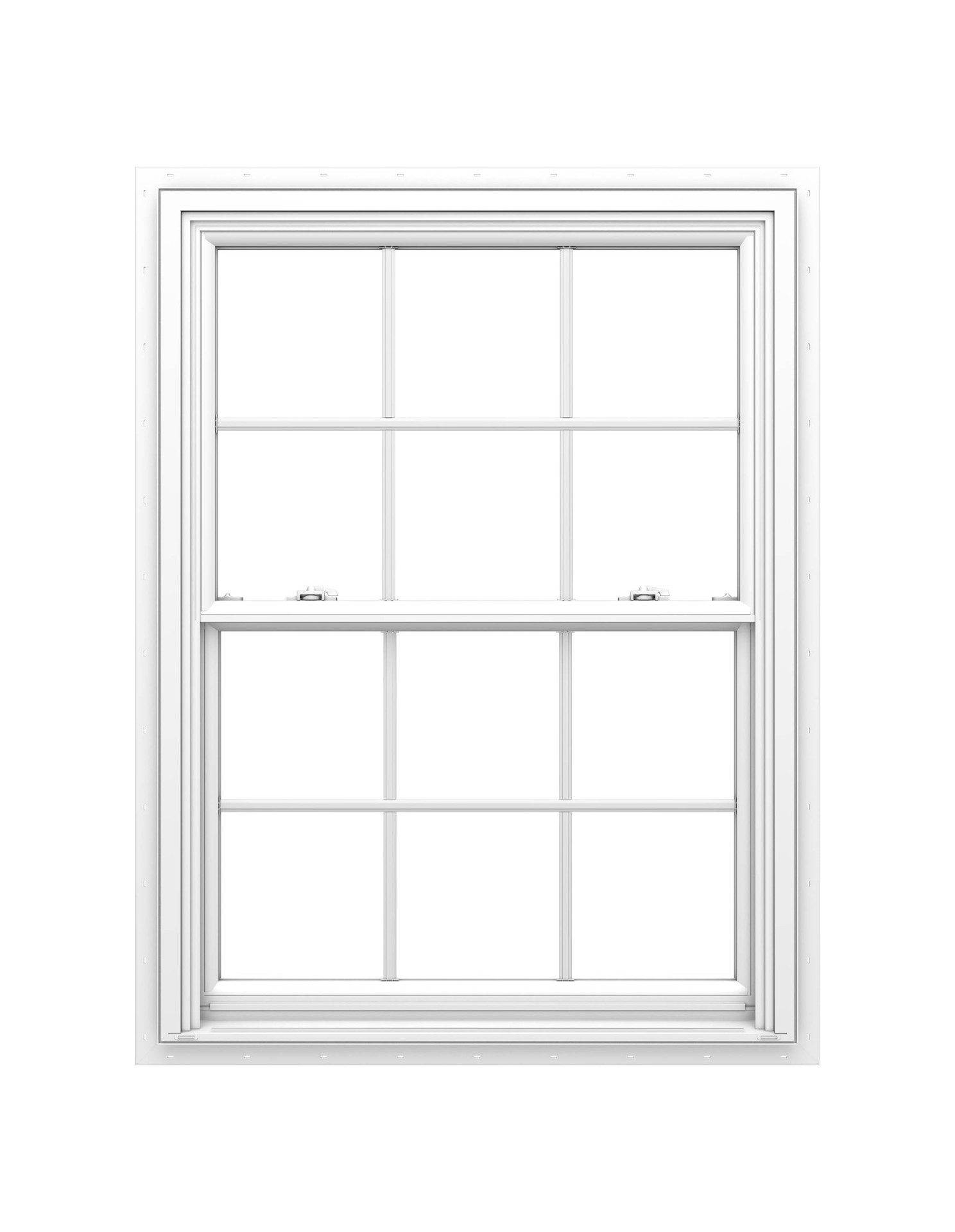 slide 2 of 6, Pella 150 Series Replacement White Vinyl Low-e Argon Double Hung Window with Grids, Full Screen Included, 1 ct
