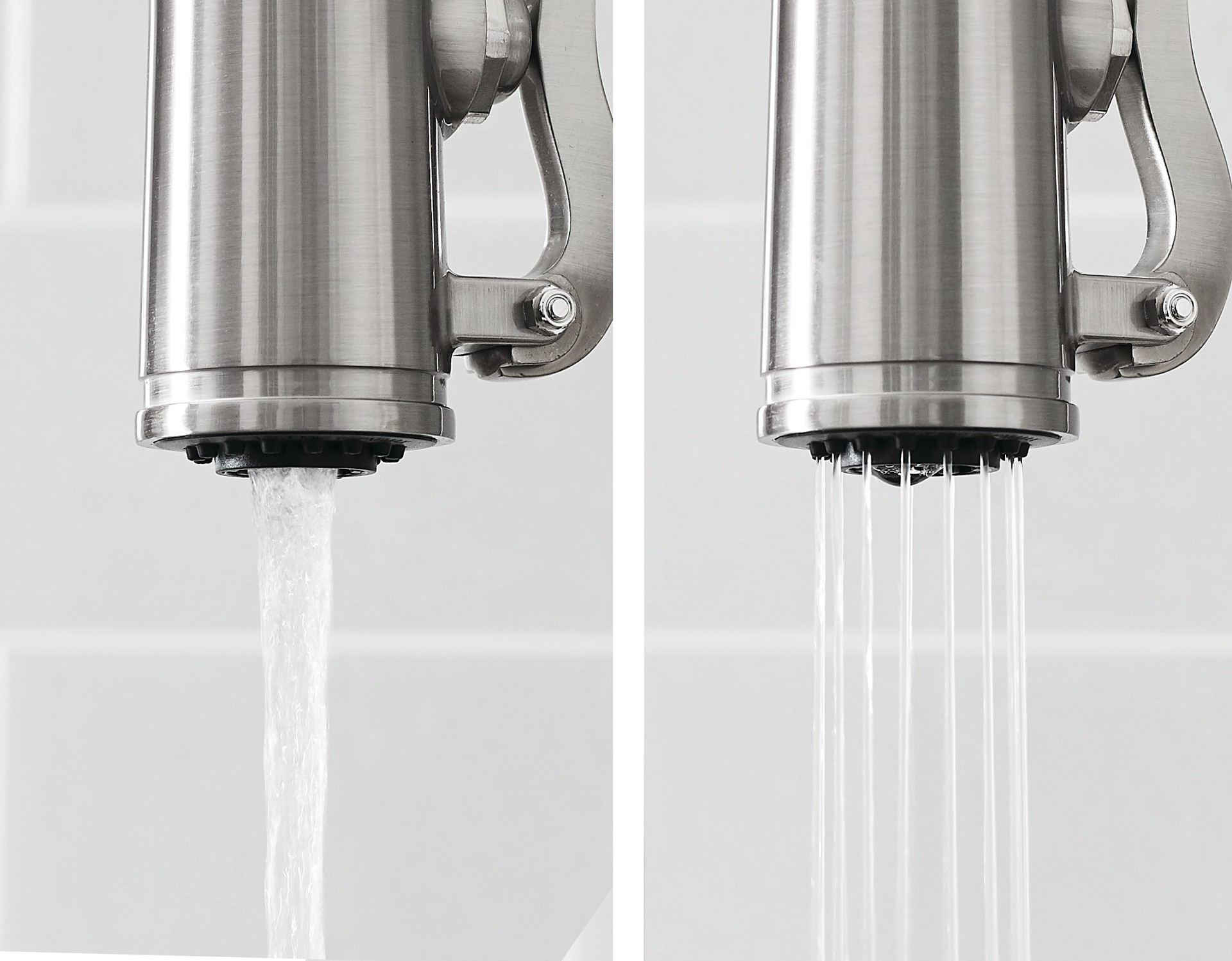 slide 5 of 6, allen + roth Talbert Stainless Steel Single Handle Deck-mount Kitchen Faucet with Sprayer (Includes Deck Plate) (Includes Soap Dispenser), 1 ct