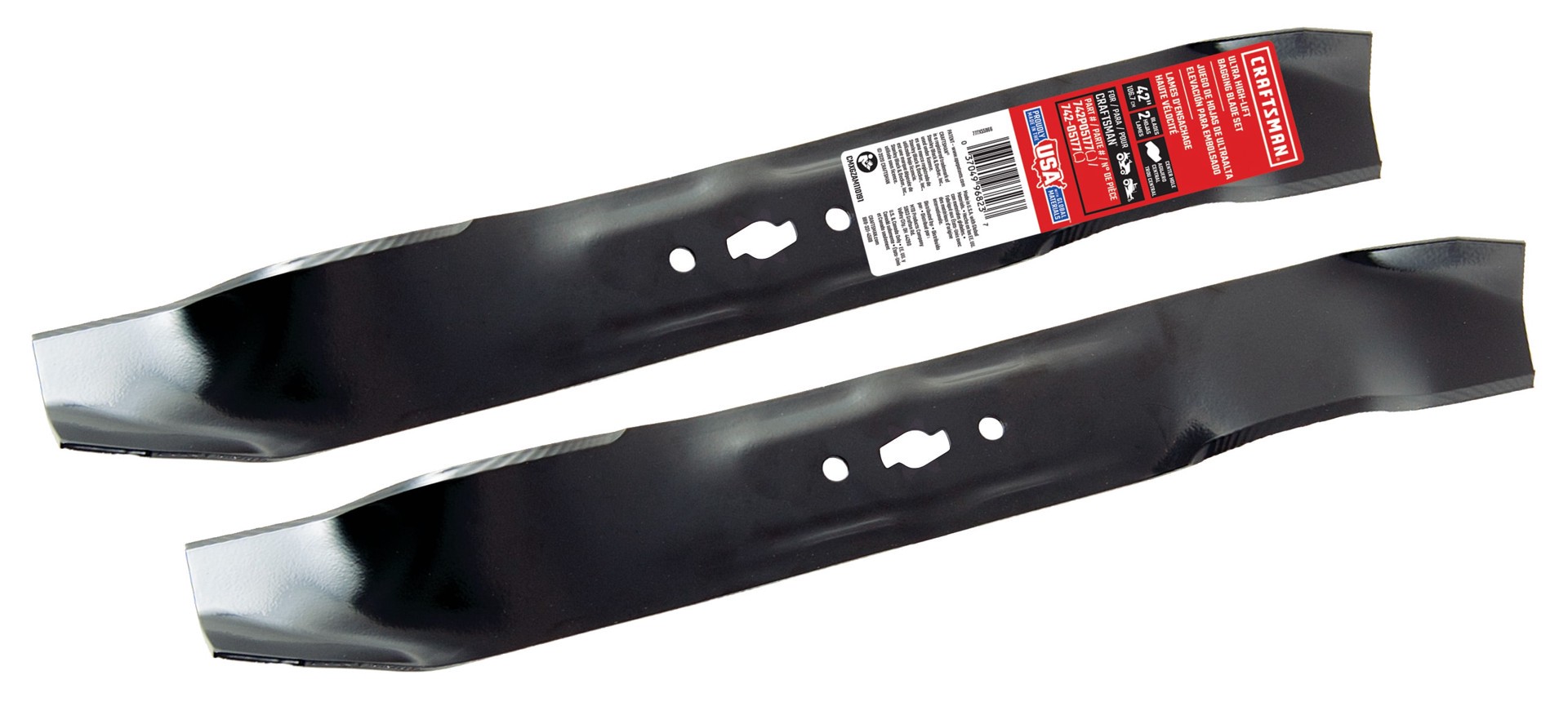 slide 1 of 3, CRAFTSMAN 42-in Deck Bagging Mower Blade for Zero-turn mowers 2 -Pack 742P05177, 742-05177, 942-05177, 1 ct