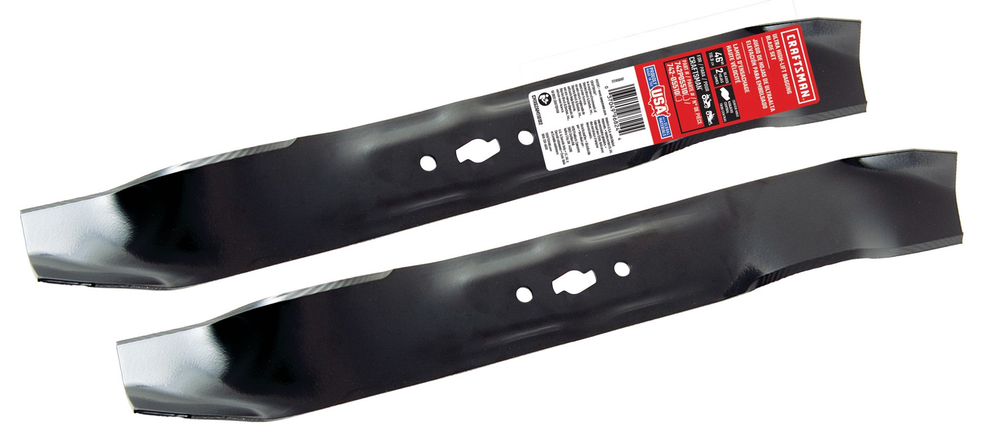 slide 1 of 3, CRAFTSMAN 46-in Deck Bagging Mower Blade for Zero-turn mowers 2 -Pack 742-05510, 742P05510, 942-05510, 1 ct