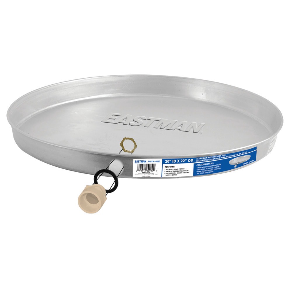 slide 1 of 6, EASTMAN 20-in ID Aluminum Water Heater Drain pan with CPVC Fitting, 1 ct