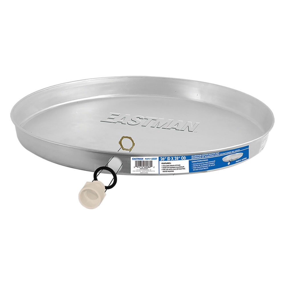 slide 1 of 6, EASTMAN 26-in ID Aluminum Water Heater Drain pan with CPVC Fitting, 1 ct