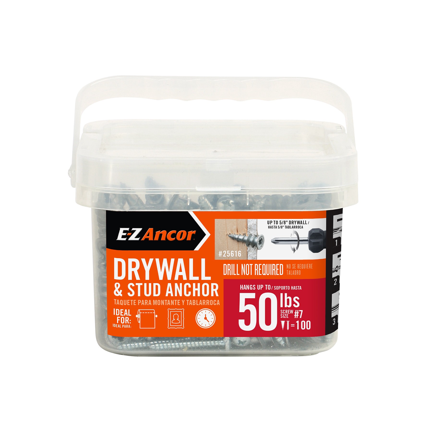 slide 1 of 6, E-Z Ancor 50-lb #7 x 1-1/4-in Self-Drilling Anchors with Screws Included 100 -Pack, 1 ct