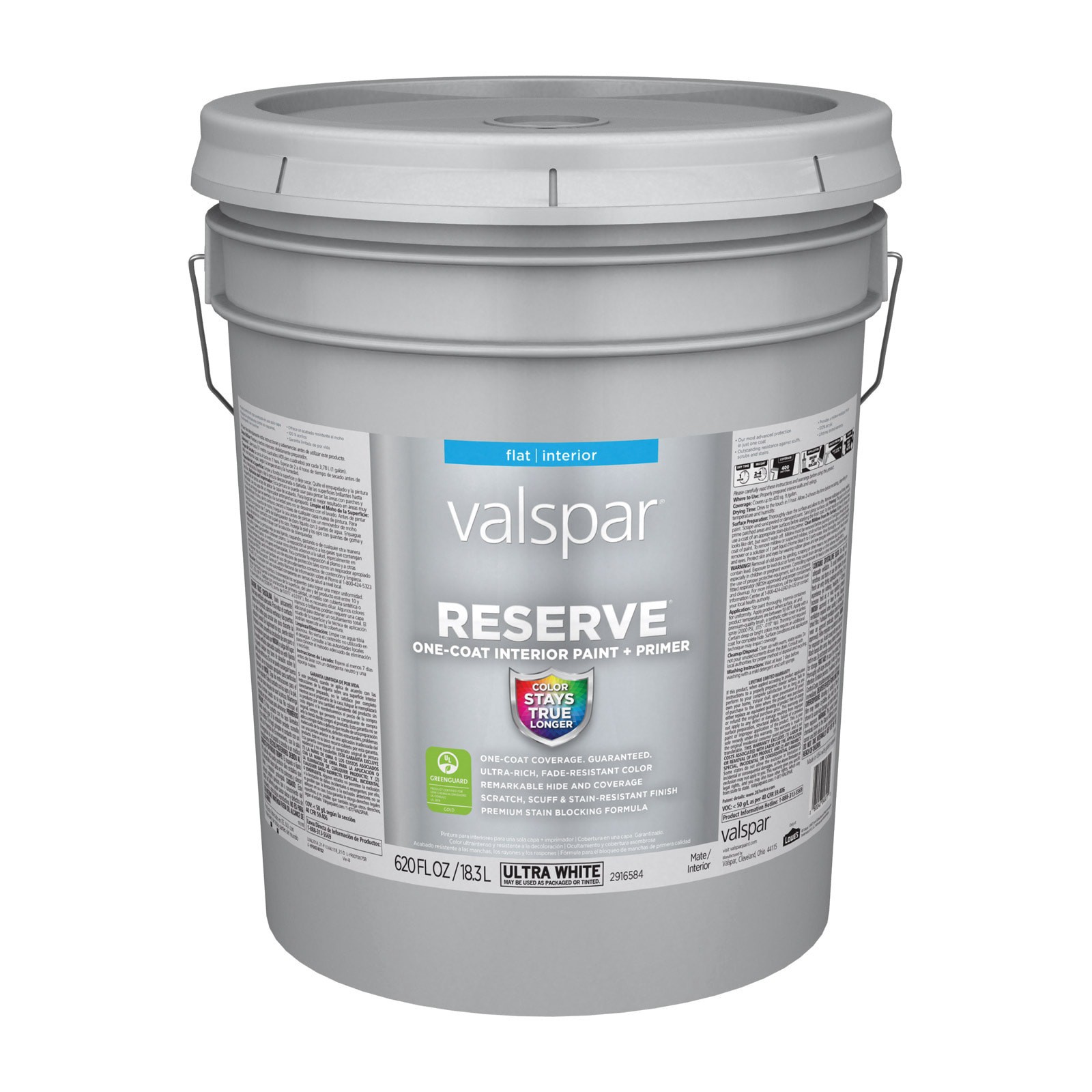 slide 1 of 6, Valspar Reserve Flat Base Tintable Interior Paint Paint + Primer ( 5-gallon ), 1 ct