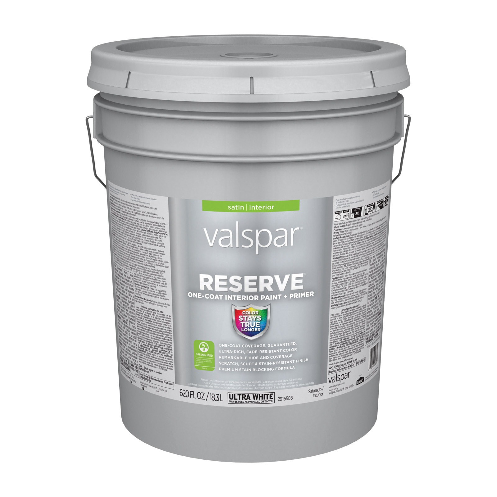 slide 1 of 6, Valspar Reserve Satin Base Tintable Interior Paint Paint + Primer ( 5-gallon ), 1 ct
