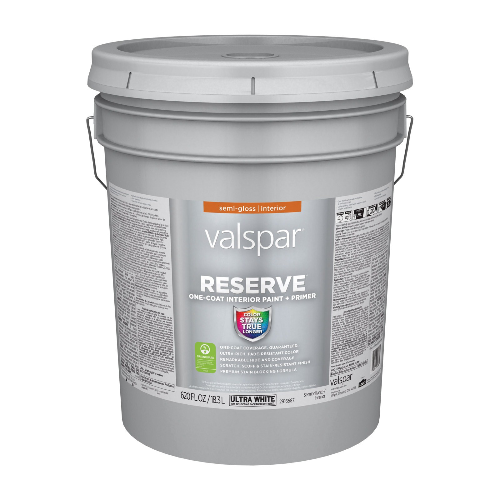slide 1 of 6, Valspar Reserve Semi-gloss Base Tintable Interior Paint Paint + Primer ( 5-gallon ), 1 ct