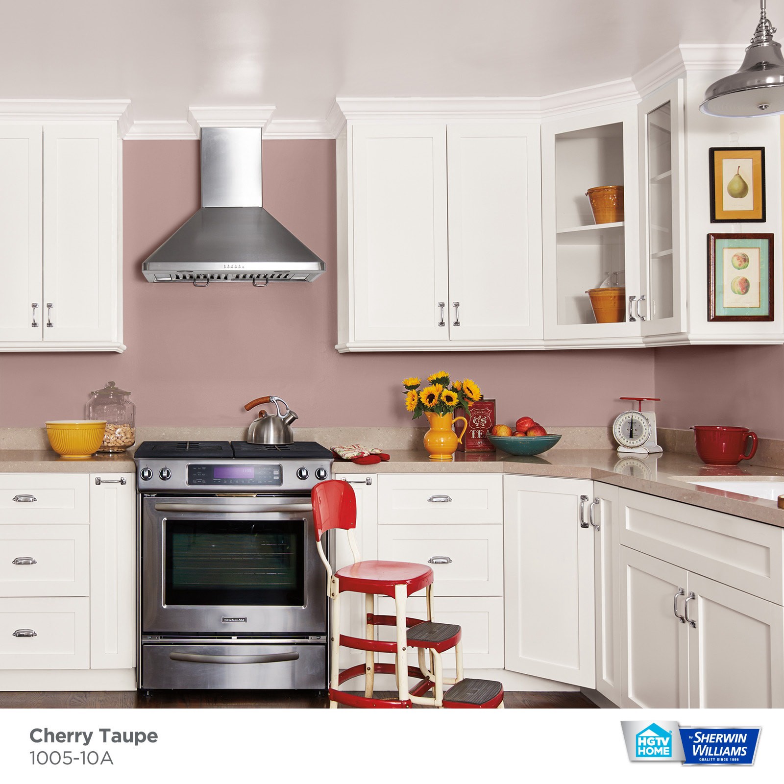 slide 2 of 6, HGTV HOME by Sherwin-Williams Showcase Flat Cherry Taupe 1005-10a Acrylic Interior Paint + Primer (5-Gallon), 1 ct