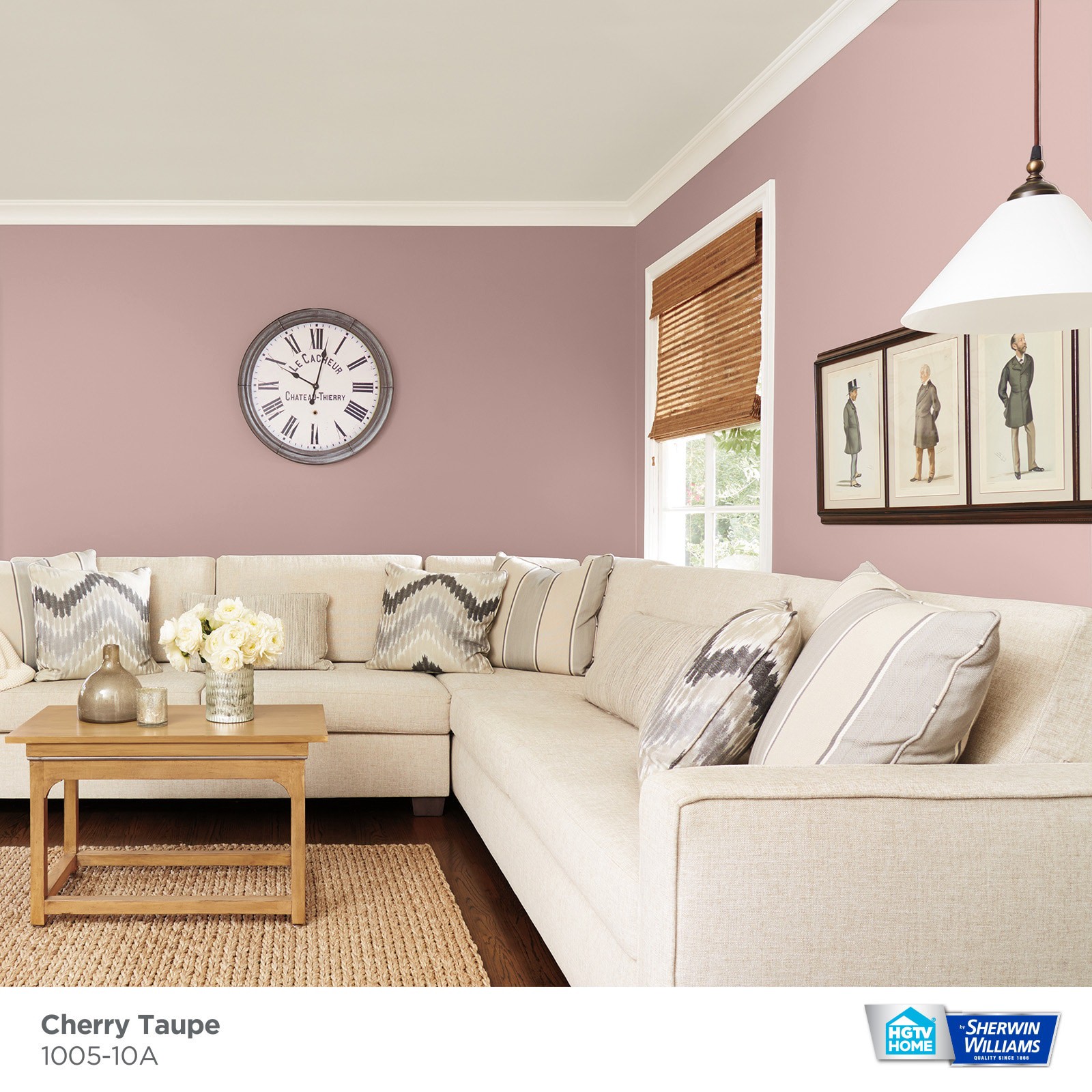 slide 3 of 6, HGTV HOME by Sherwin-Williams Showcase Flat Cherry Taupe 1005-10a Acrylic Interior Paint + Primer (5-Gallon), 1 ct