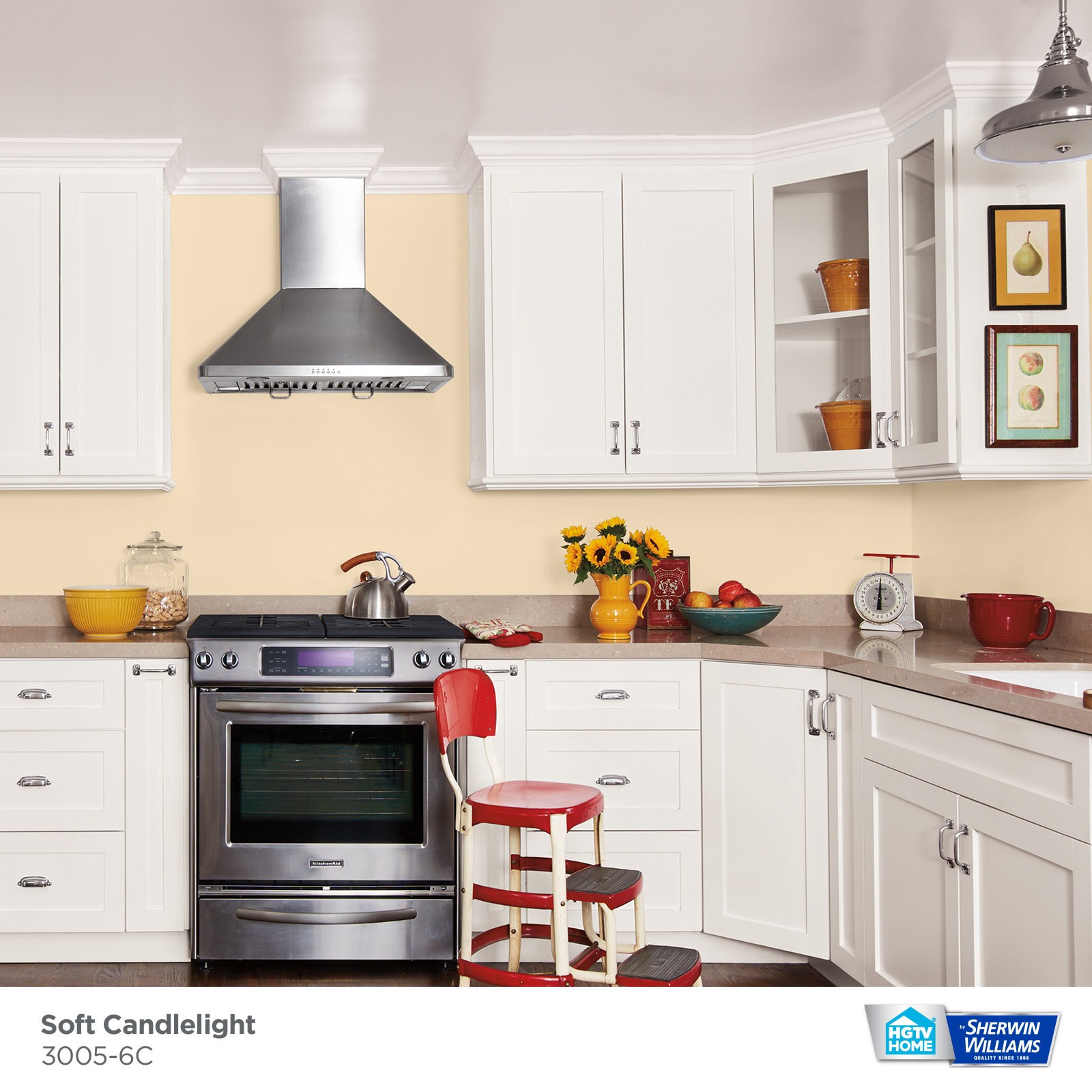 slide 2 of 6, HGTV HOME by Sherwin-Williams Showcase Flat Soft Candlelight 3005-6c Acrylic Interior Paint + Primer (5-Gallon), 1 ct