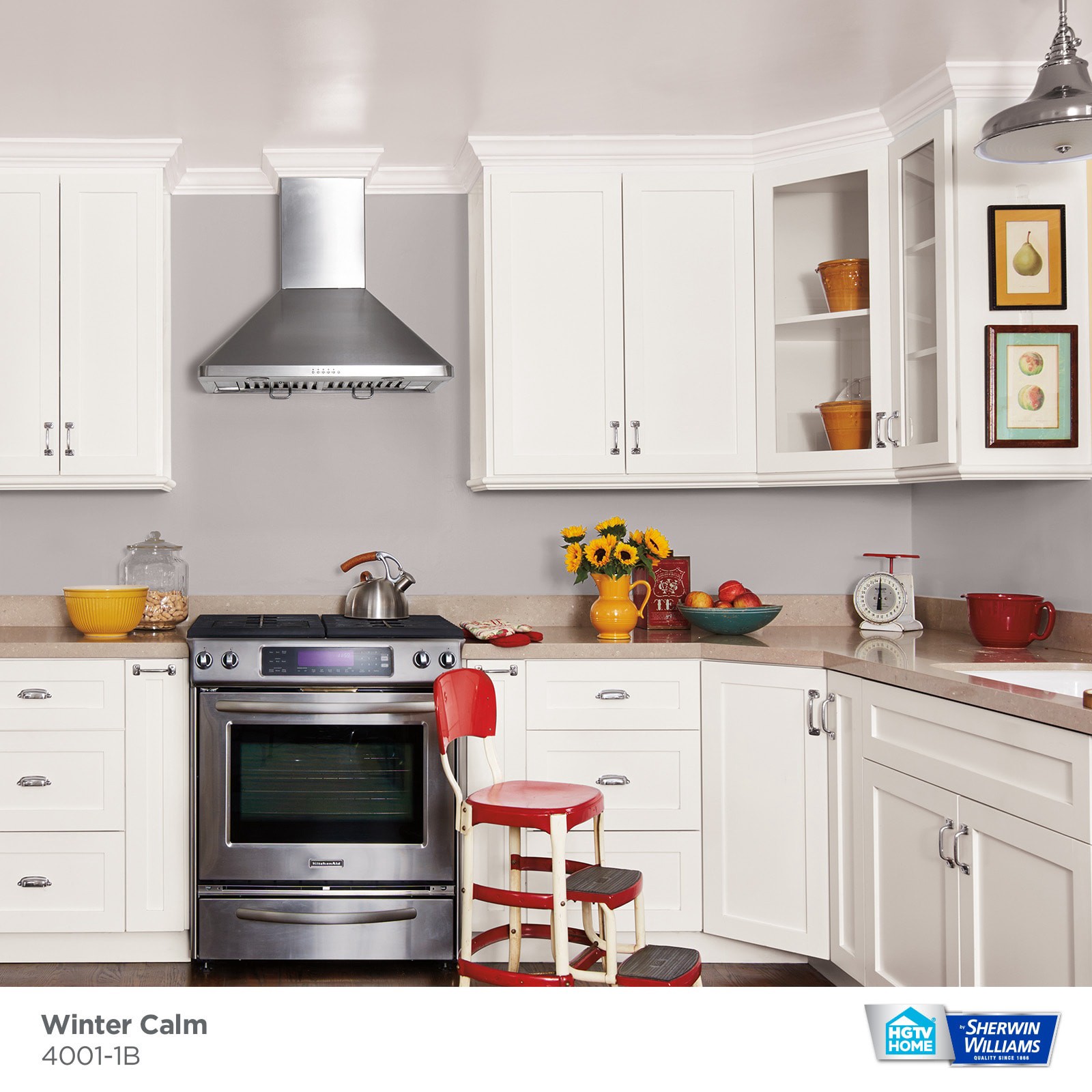 slide 2 of 6, HGTV HOME by Sherwin-Williams Showcase Flat Winter Calm 4001-1b Acrylic Interior Paint + Primer (5-Gallon), 1 ct