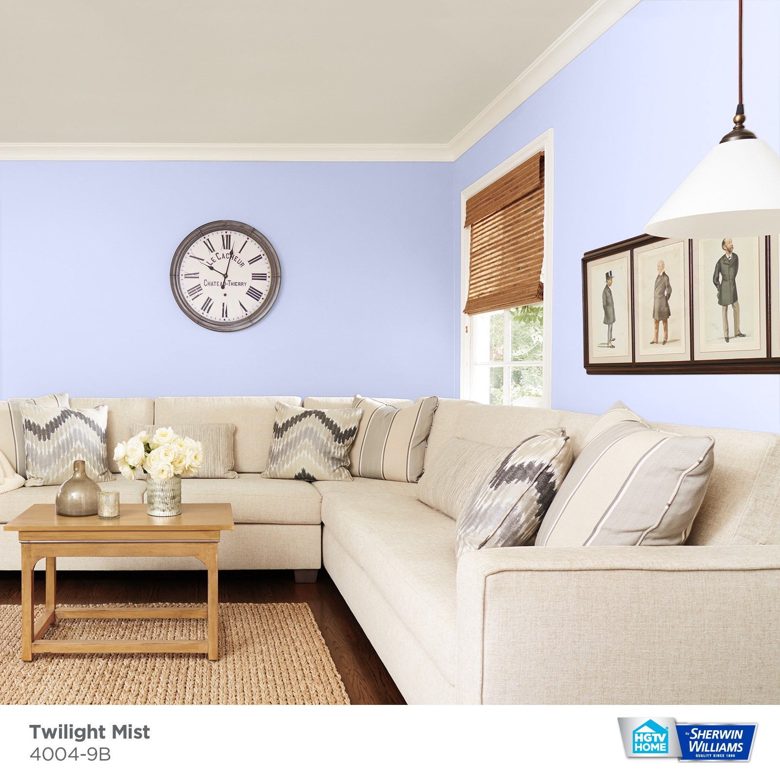 slide 3 of 6, HGTV HOME by Sherwin-Williams Showcase Flat Twilight Mist 4004-9b Acrylic Interior Paint + Primer (5-Gallon), 1 ct