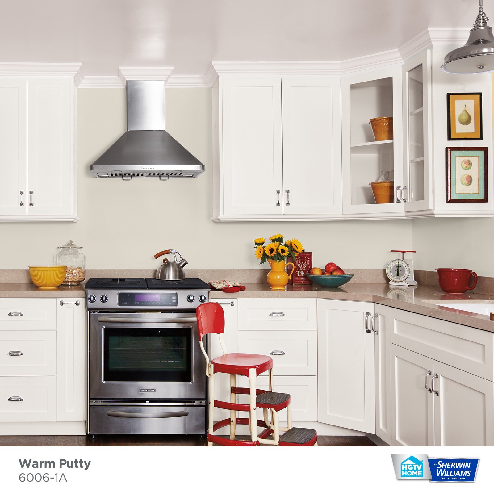 slide 2 of 6, HGTV HOME by Sherwin-Williams Showcase Flat Warm Putty 6006-1a Acrylic Interior Paint + Primer (5-Gallon), 1 ct