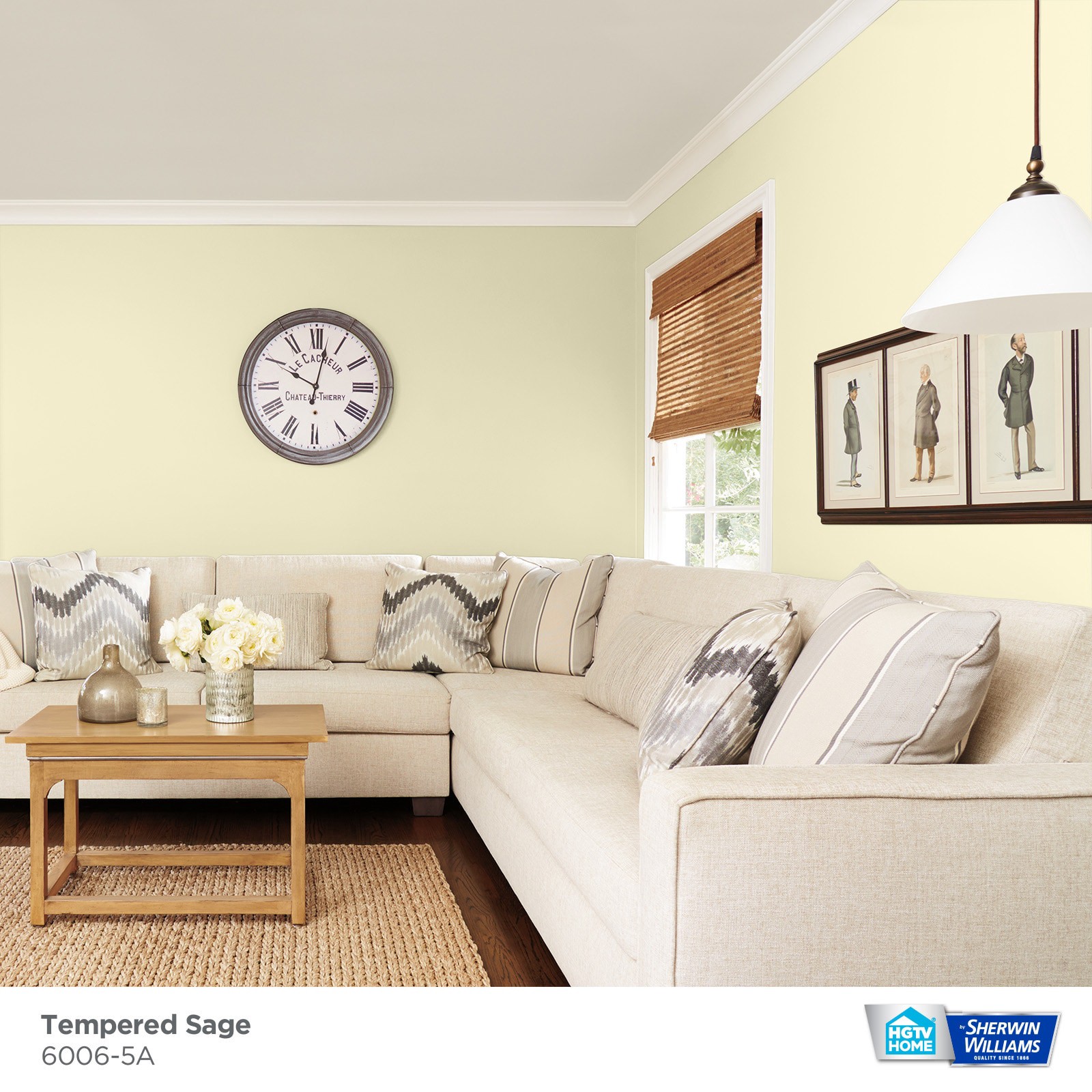 slide 3 of 6, HGTV HOME by Sherwin-Williams Showcase Flat Tempered Sage 6006-5a Acrylic Interior Paint + Primer (5-Gallon), 1 ct